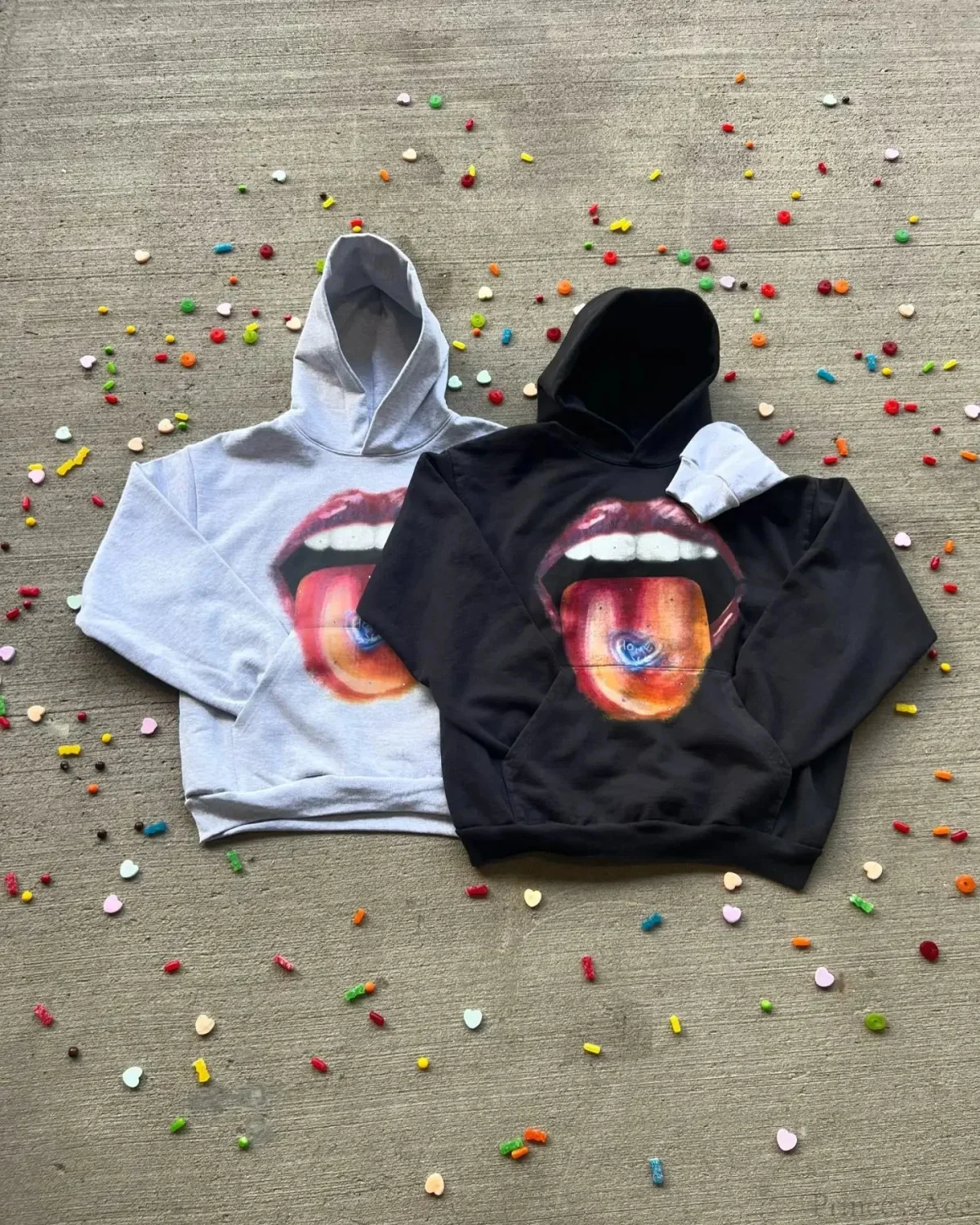 Dark Lips Visual Pullover Hoodie - Image 4