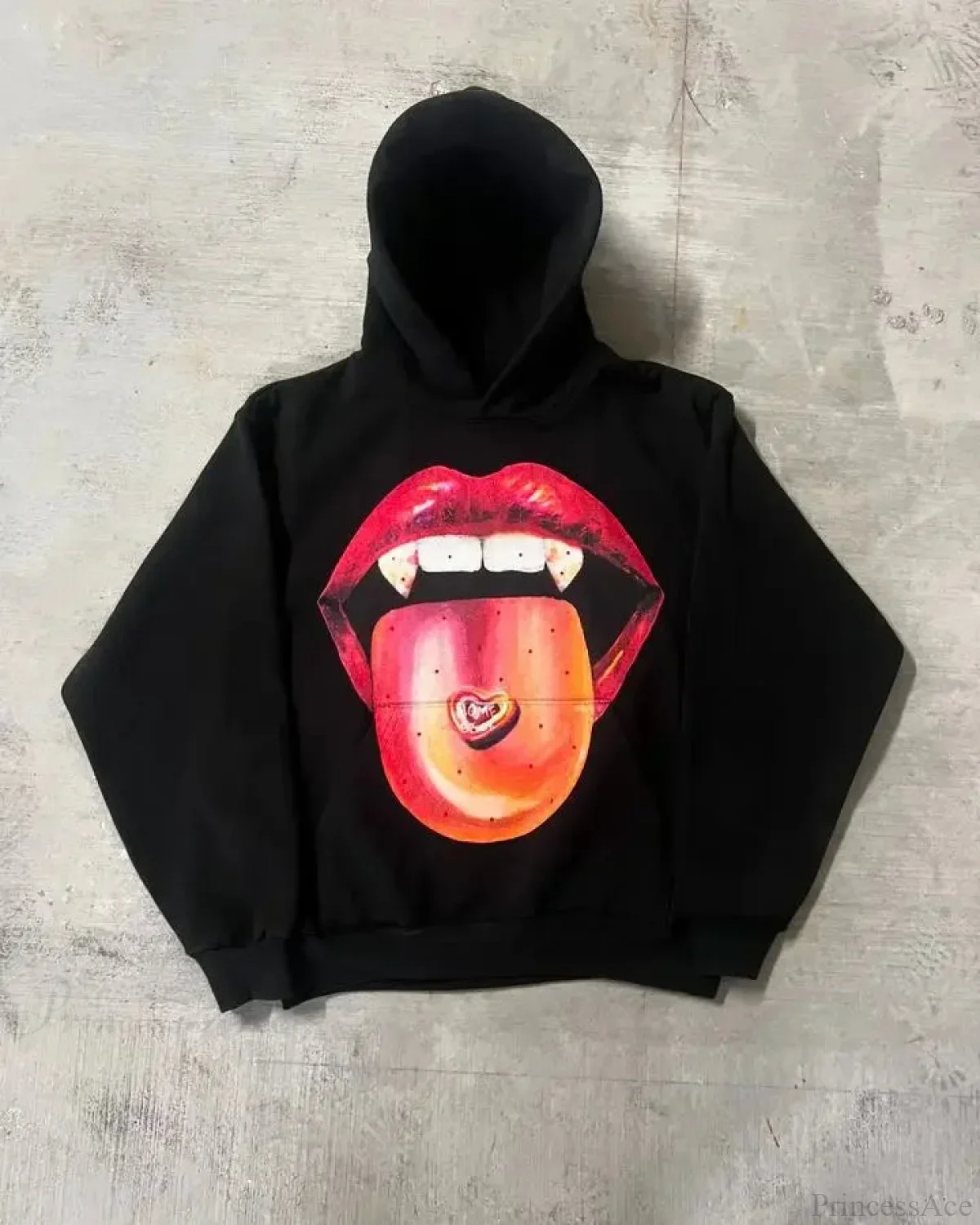 Dark Lips Visual Pullover Hoodie - Image 6