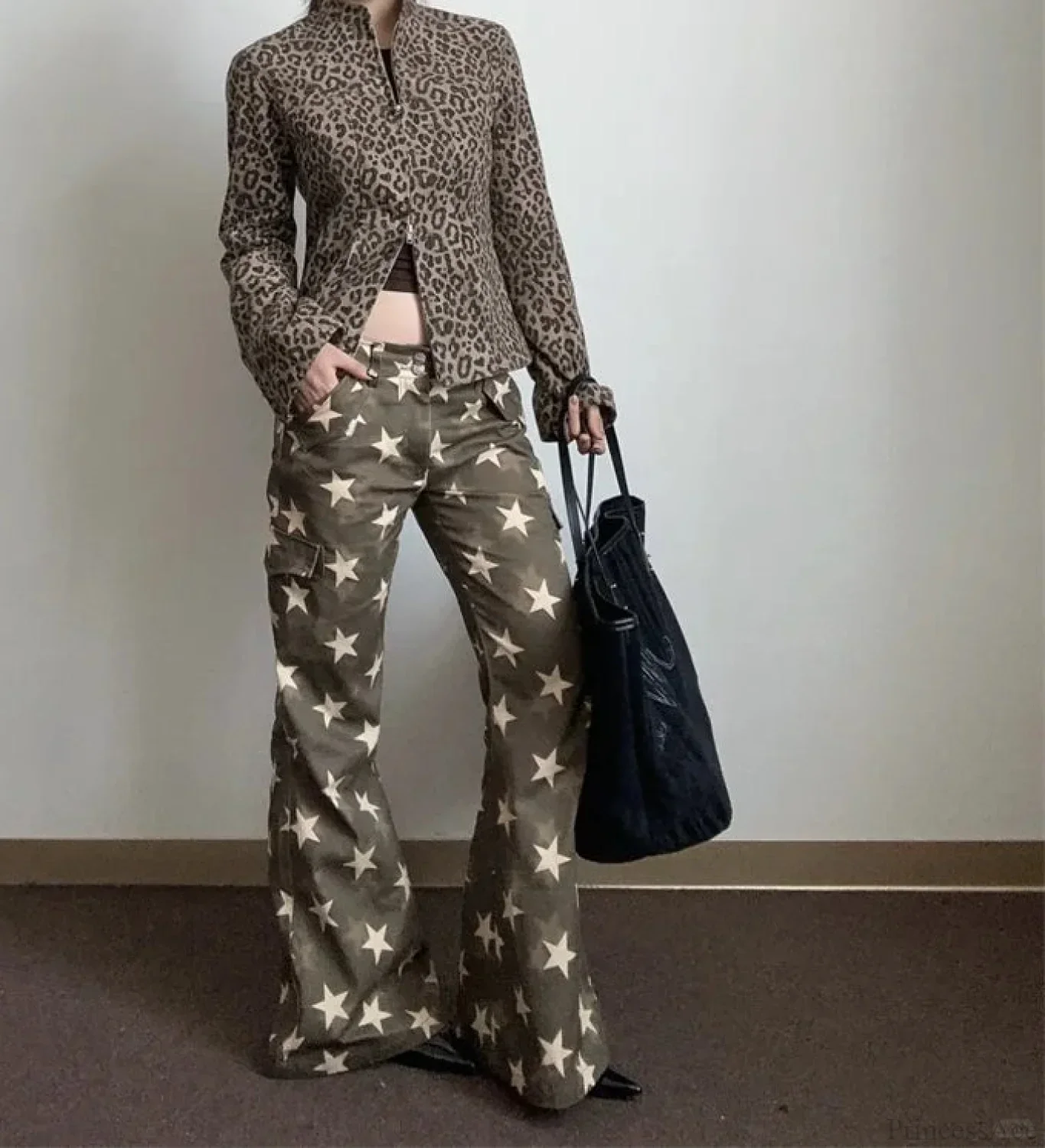 Dark Medieval 2000s Flare Star Pant - Image 2