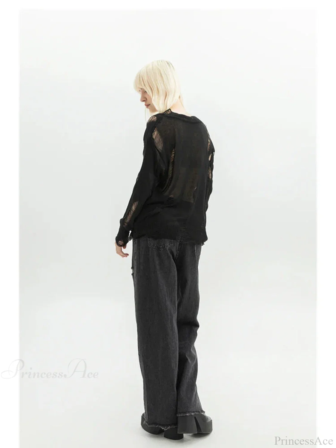 Dark Medieval 90s Style Denim Trouser - Image 5