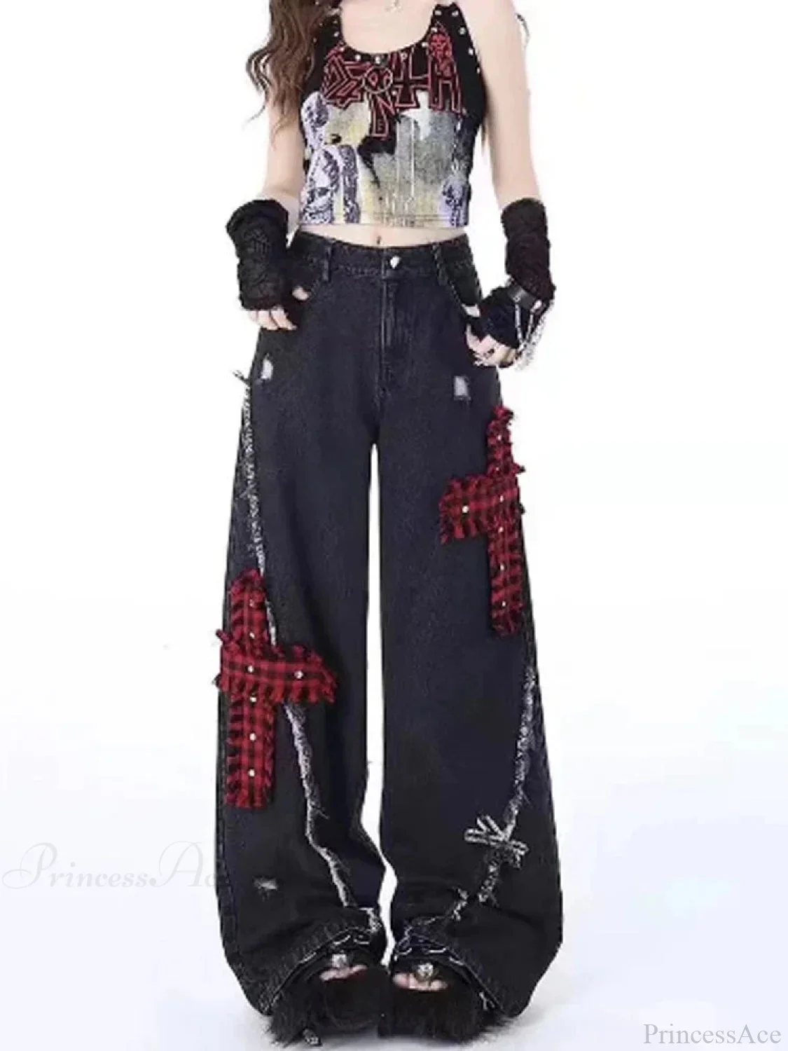 Dark Medieval Y2K Loose Denim Trouser