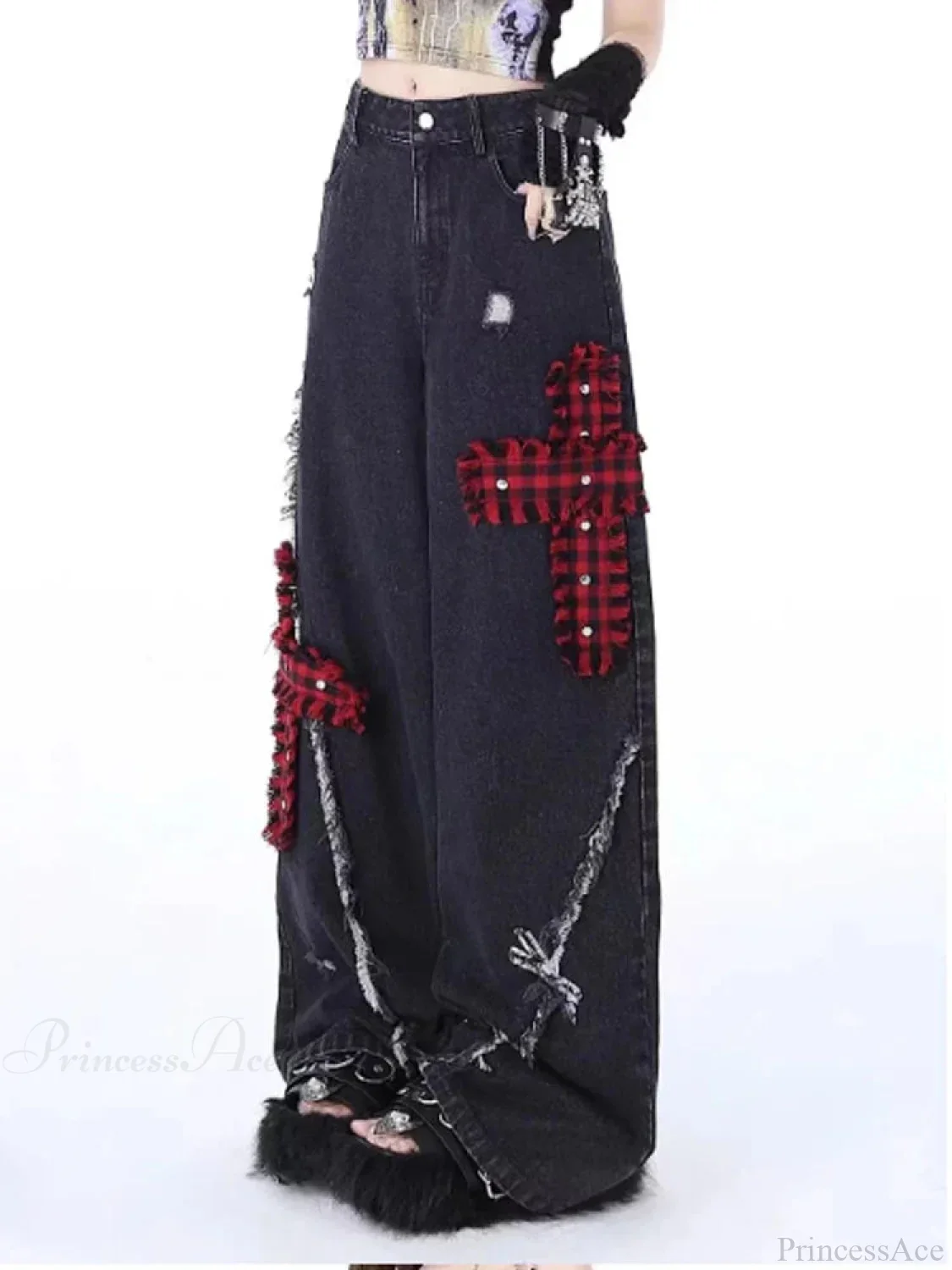 Dark Medieval Y2K Loose Denim Trouser - Image 2