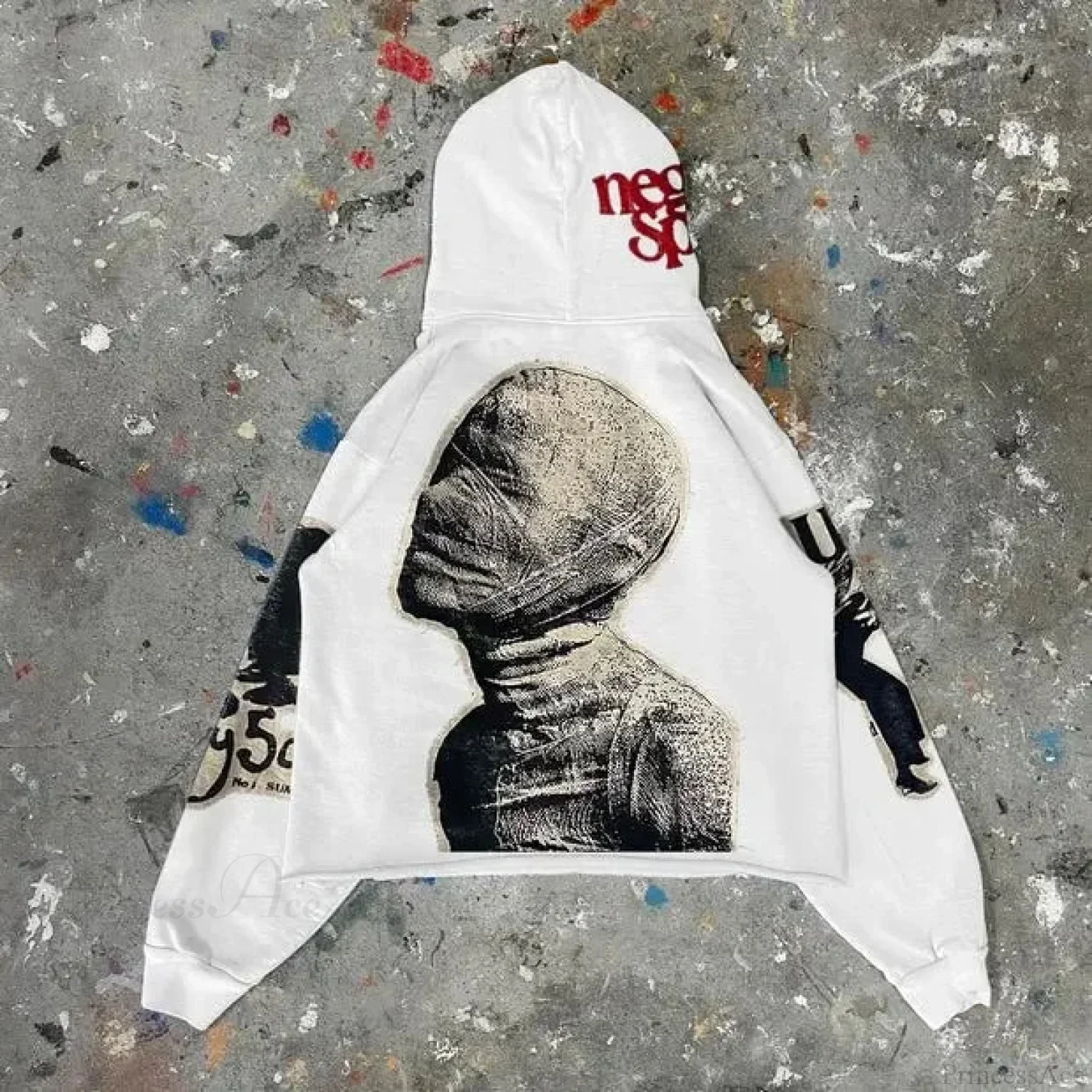 Dark Mummy Print Oversized Hoodie - Image 4