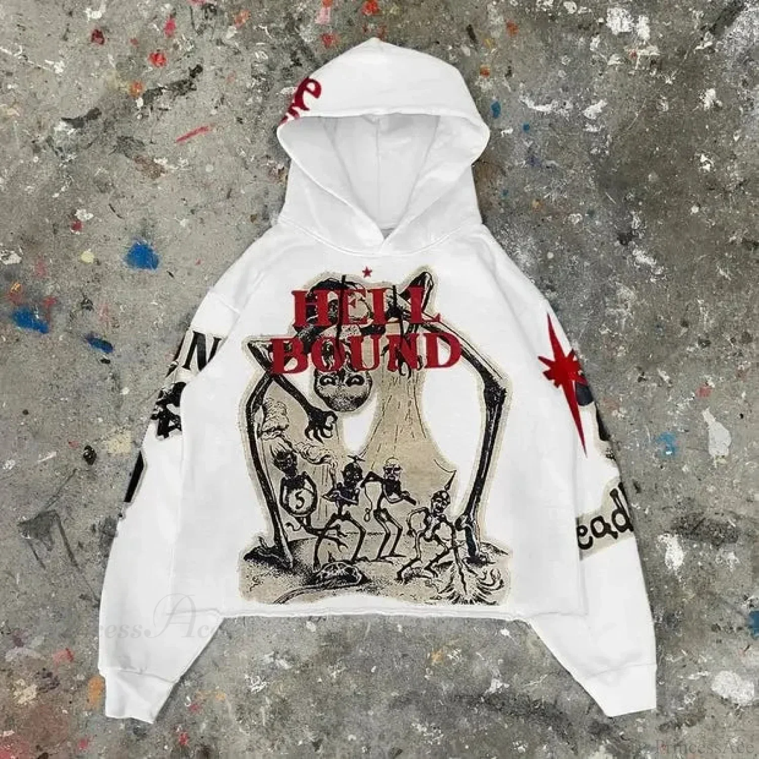Dark Mummy Print Oversized Hoodie - Image 5