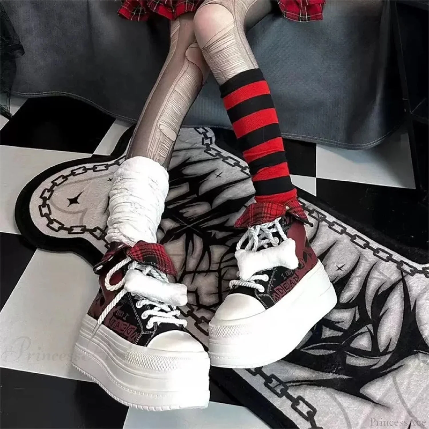 Dark Net Leather Bulky Sneaker - Image 4