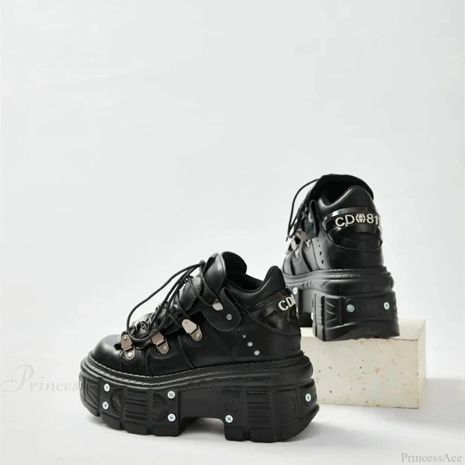 Dark Patchwork Bulky Sneaker - Image 5