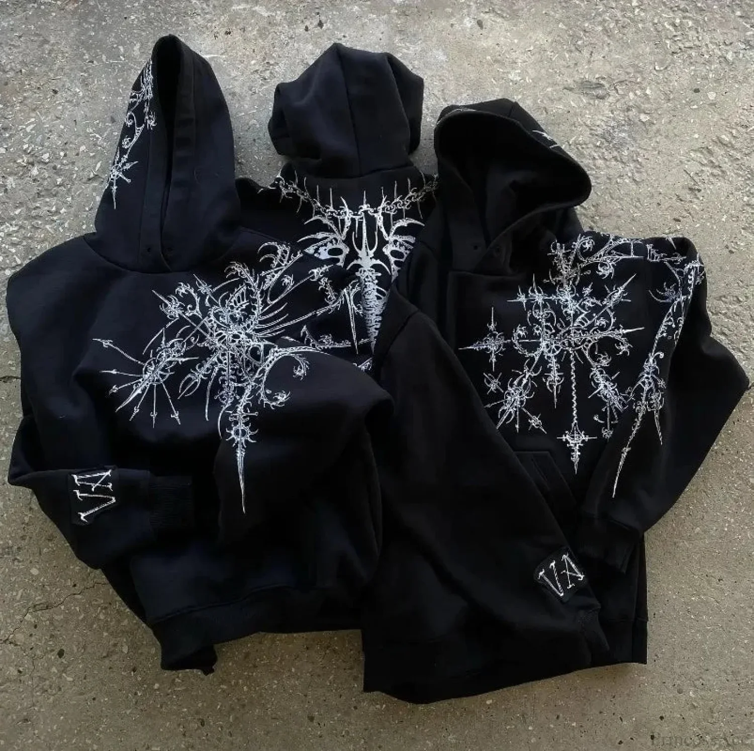 Dark Pattern Print Informal Hoodie - Image 6