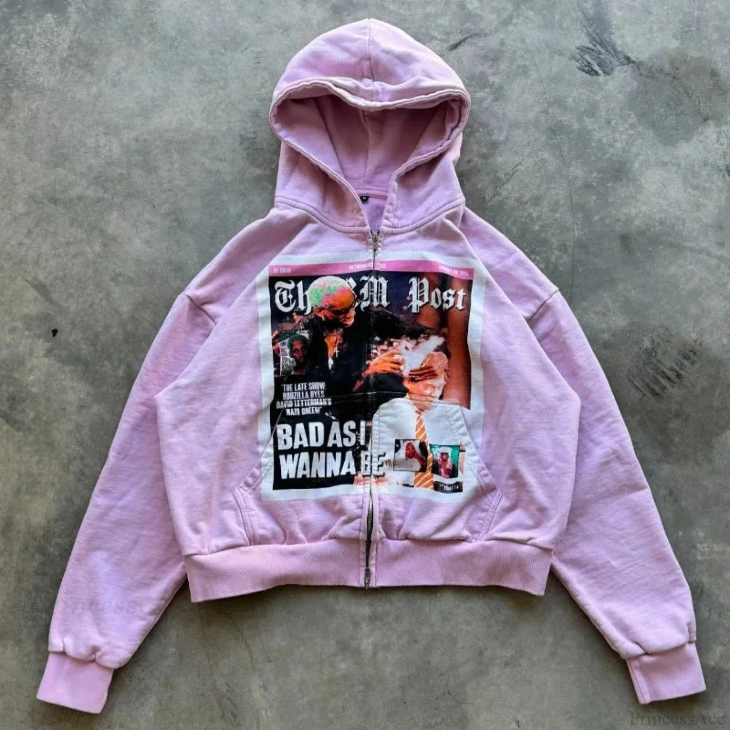 Dark Rebel Pattern Zip Hoodie - Image 2