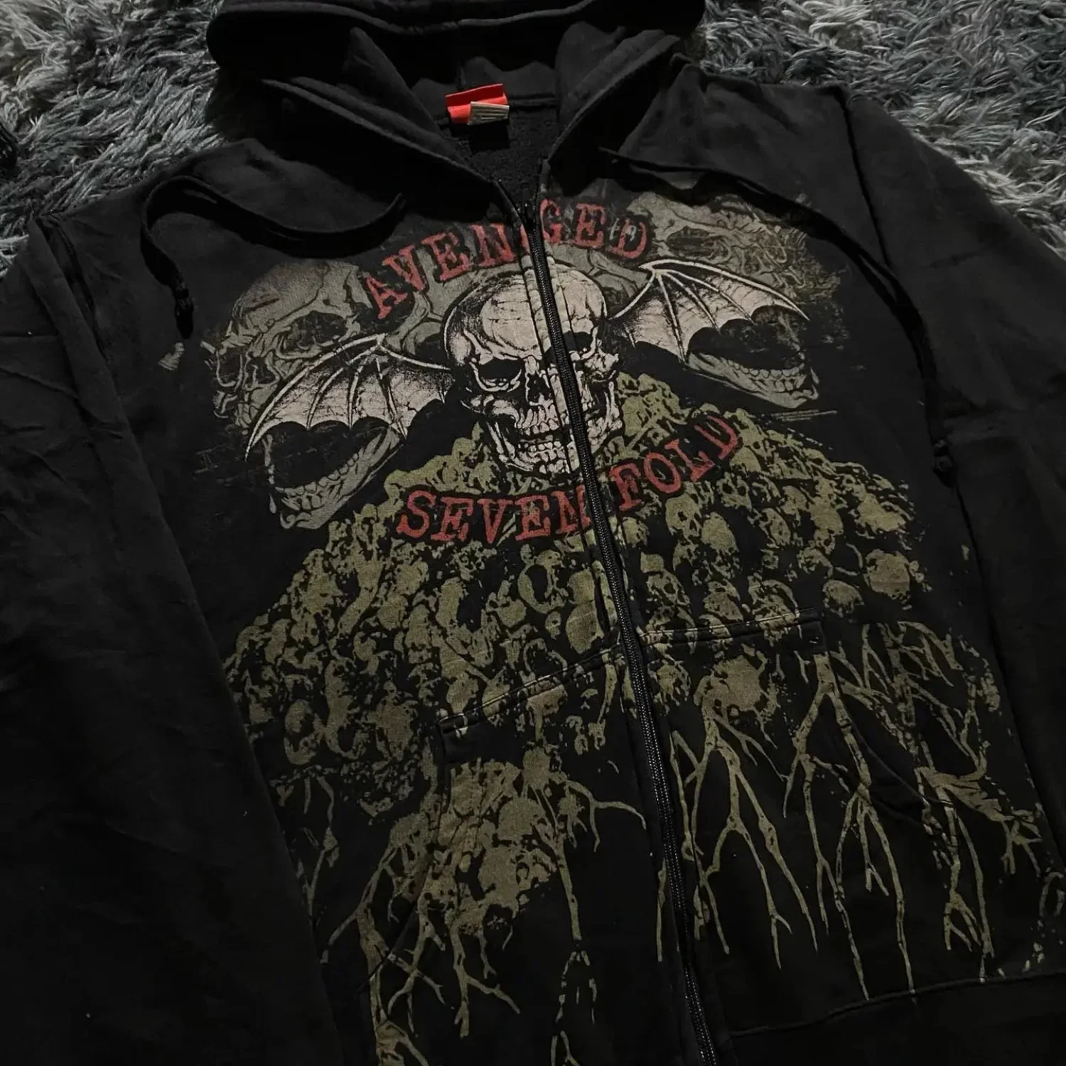 Dark Skull Design Zip Hoodie - Image 2