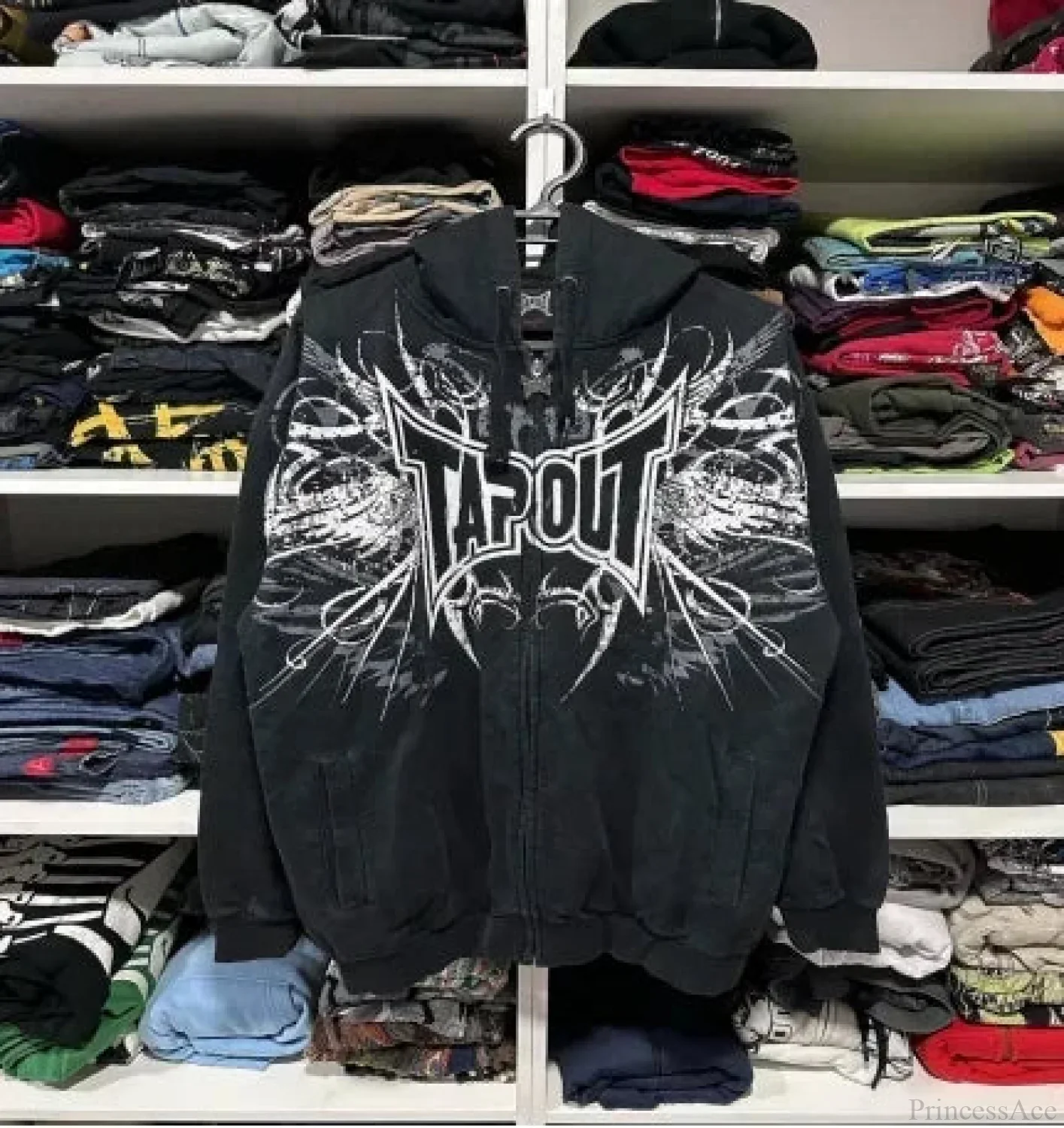 Dark Skull Design Zip Hoodie - Image 6