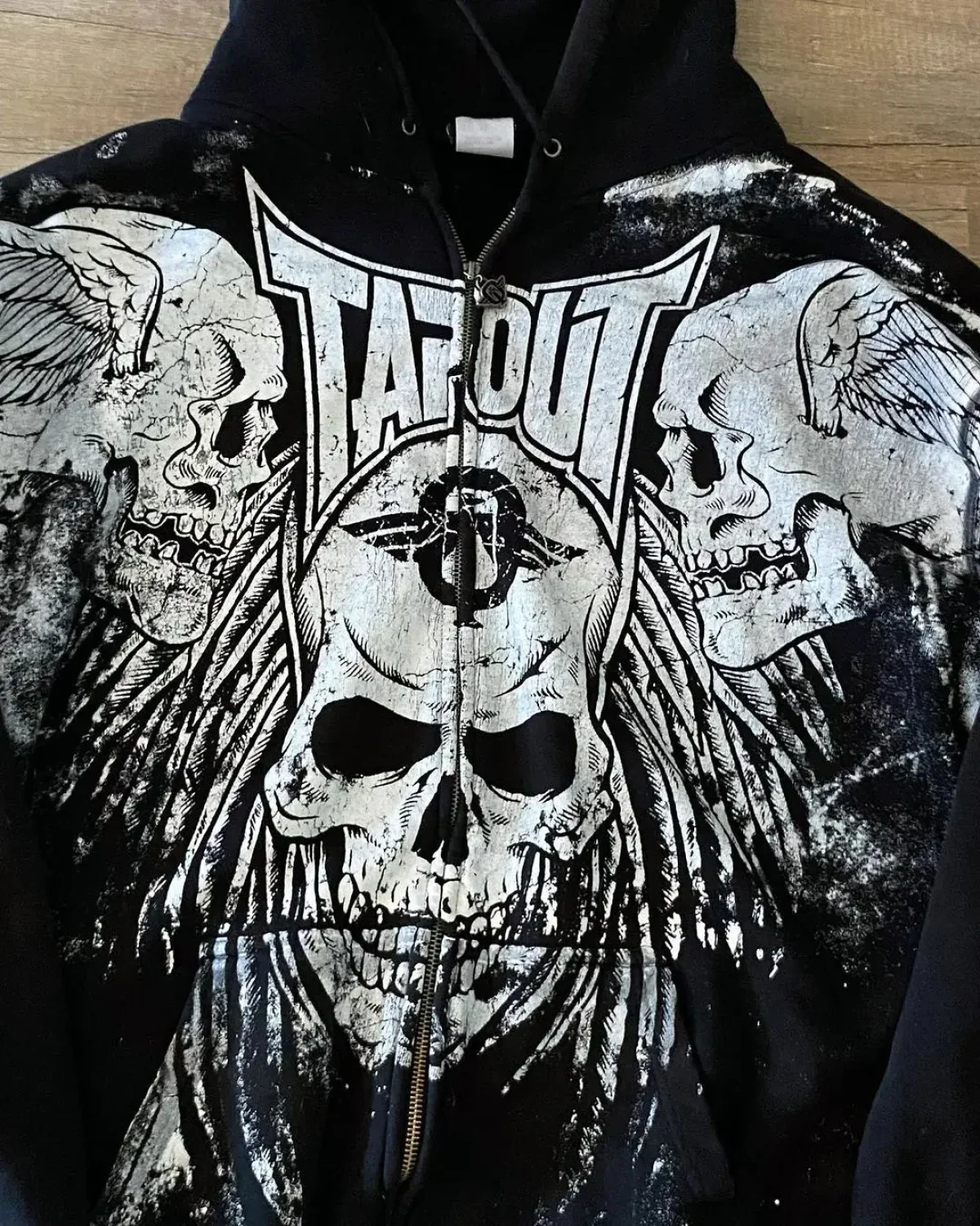 Dark Skull Design Zip Hoodie - Image 2
