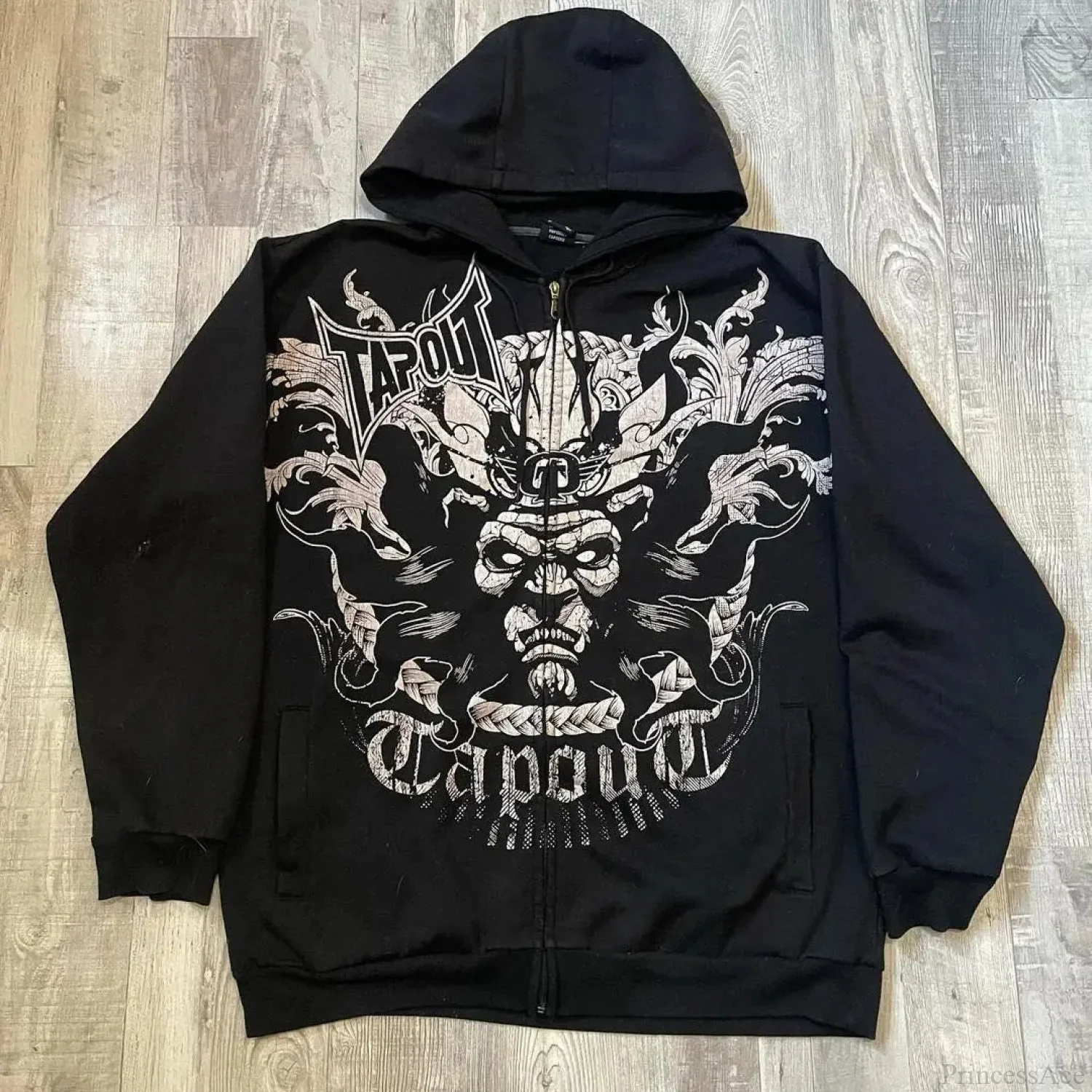 Dark Skull Design Zip Hoodie - Image 7