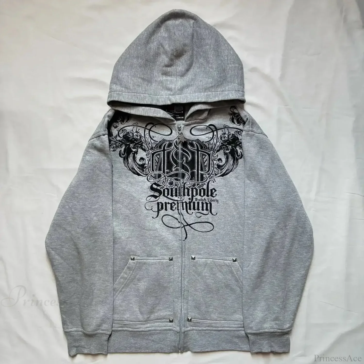 Dark Skull Print Oversized Hoodie - Image 2