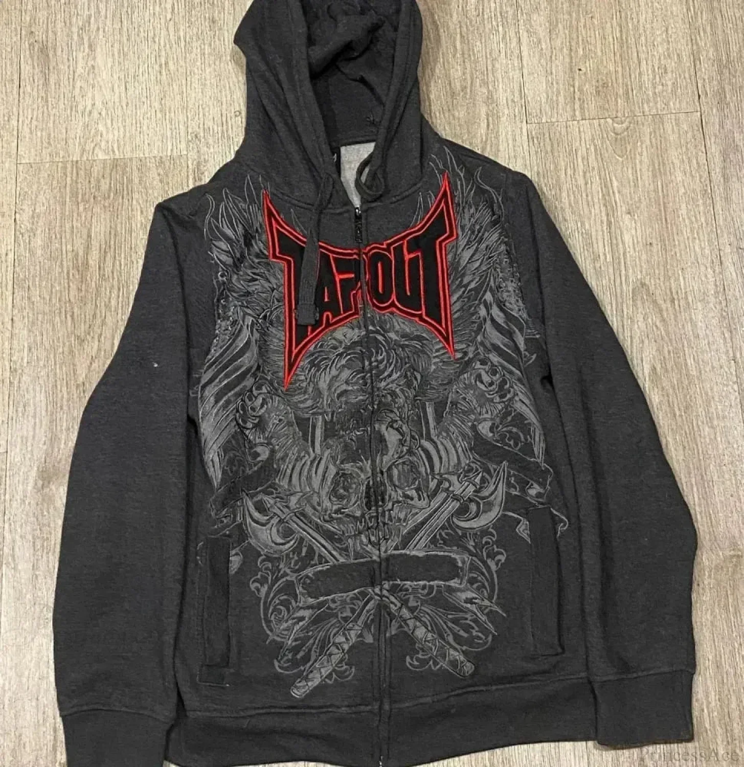 Dark Skull Print Rebel Hoodie - Image 6