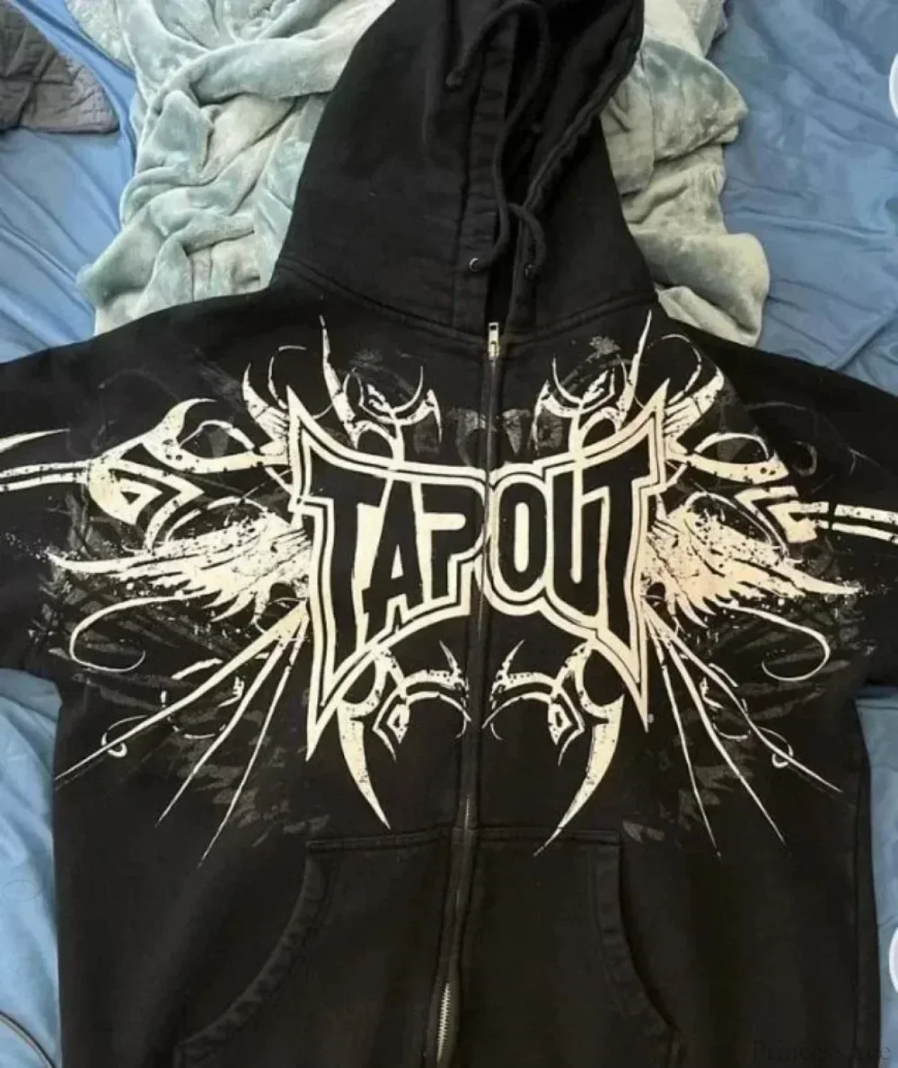 Dark Skull Print Rebel Hoodie - Image 8