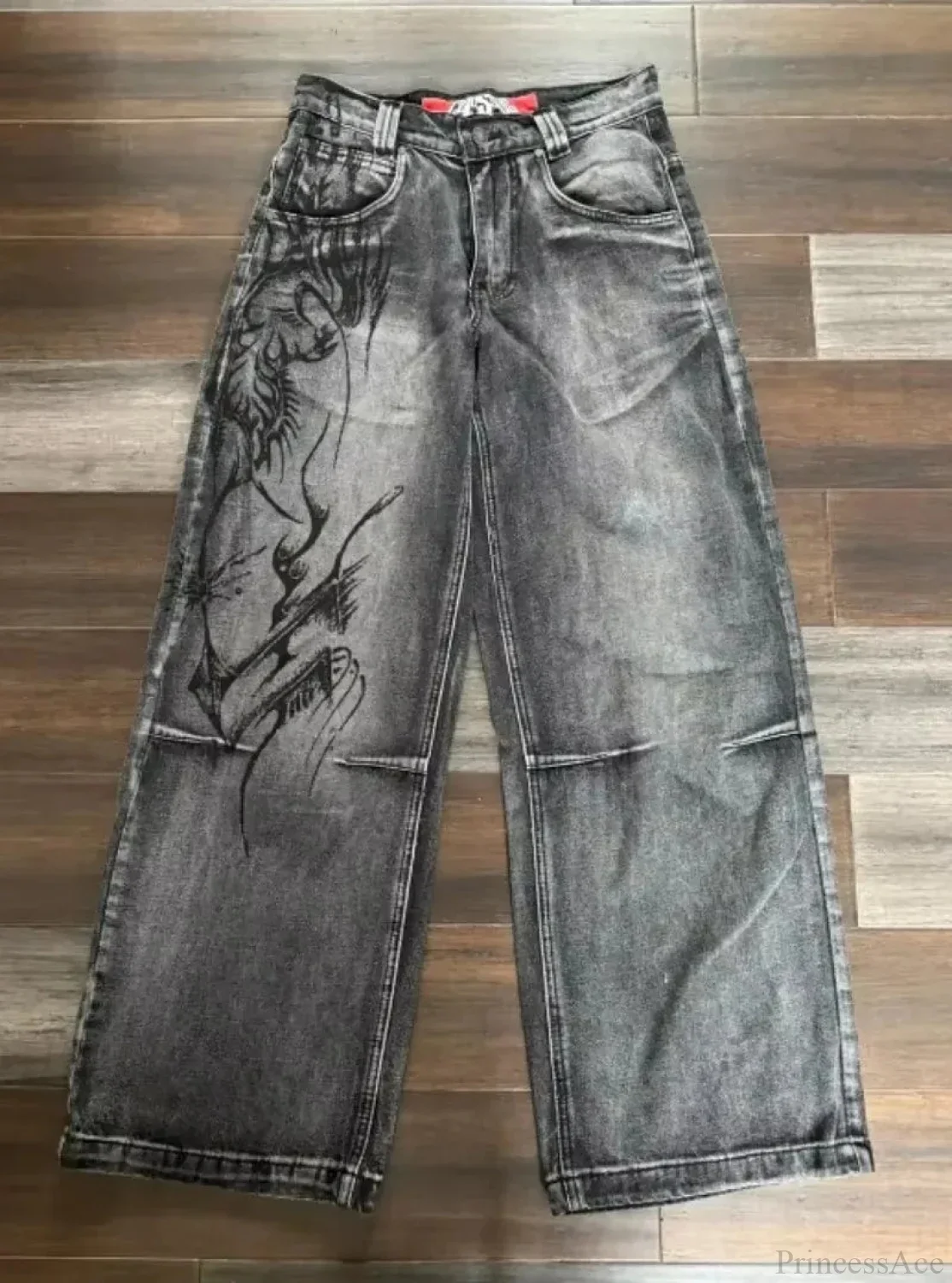 Dark Skull Print Tall Waist Pant - Image 10