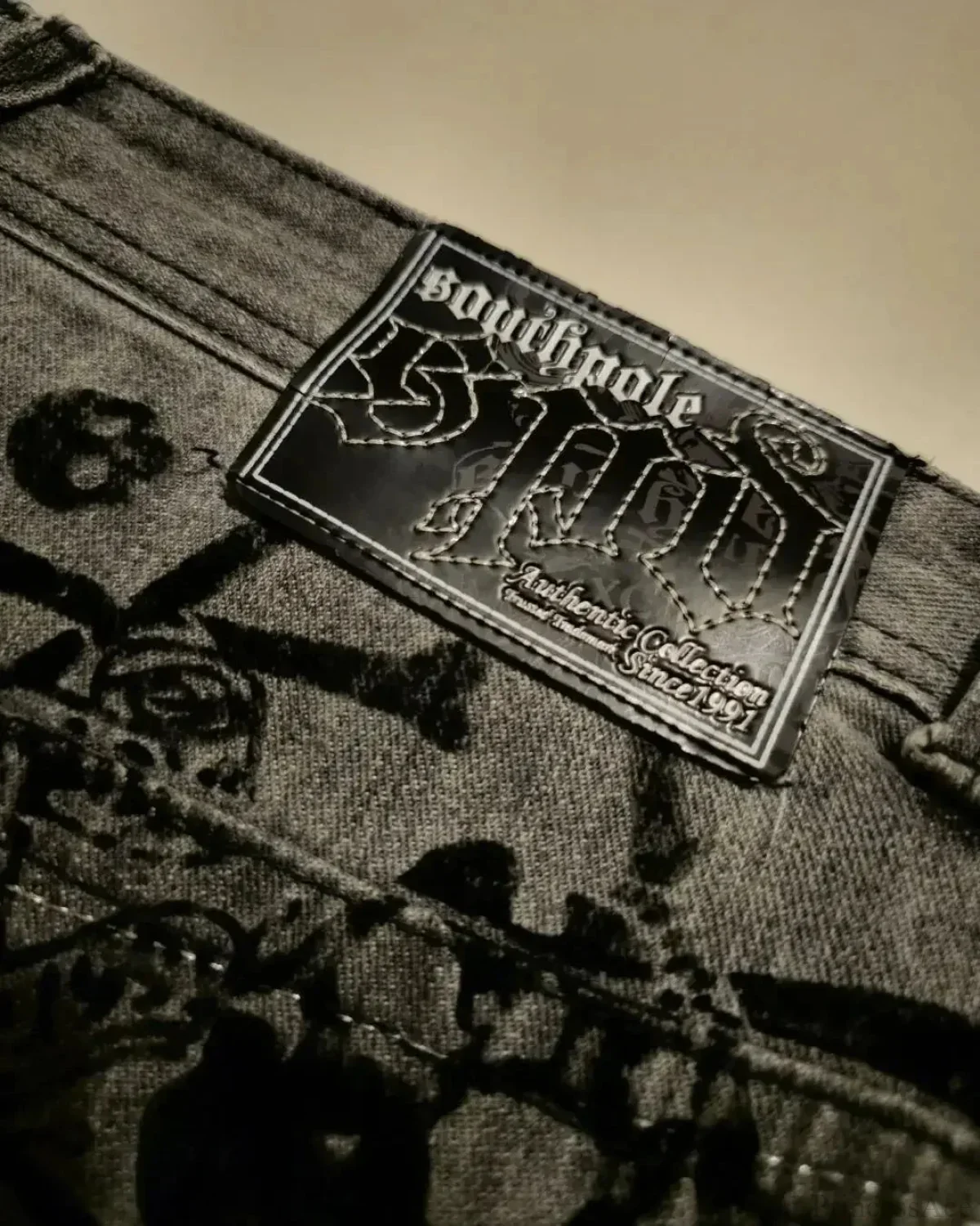 Dark Skull Print Tall Waist Pant - Image 5