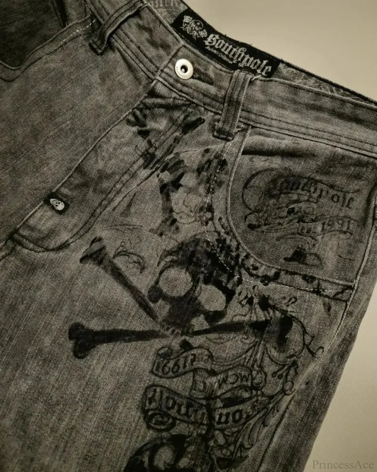 Dark Skull Print Tall Waist Pant - Image 6