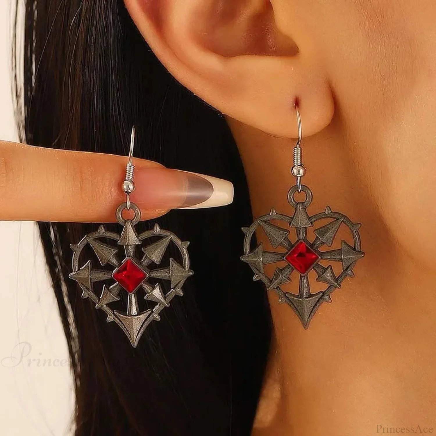 Dark Spiky Ebony Flow Oil Love Earring - Image 6