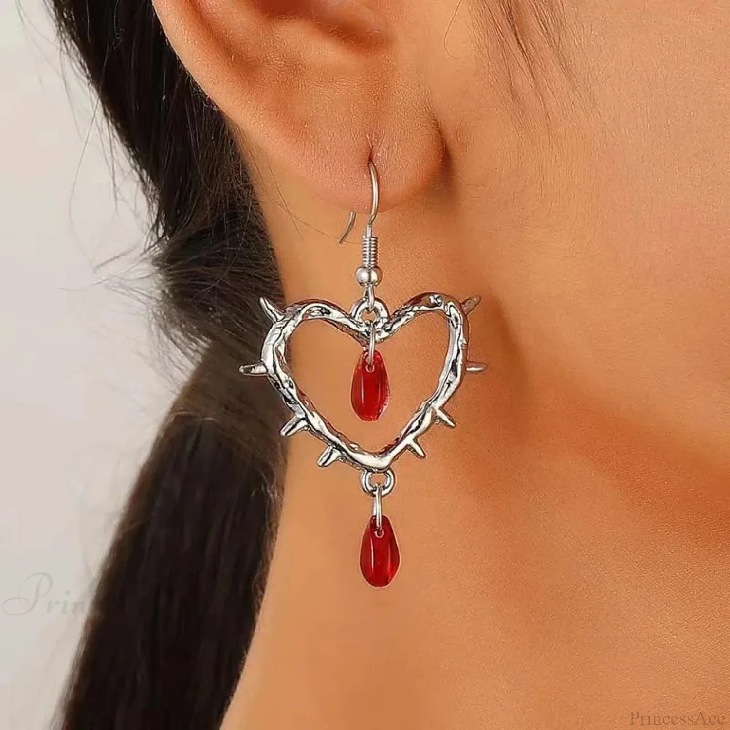 Dark Spiky Ebony Flow Oil Love Earring - Image 8
