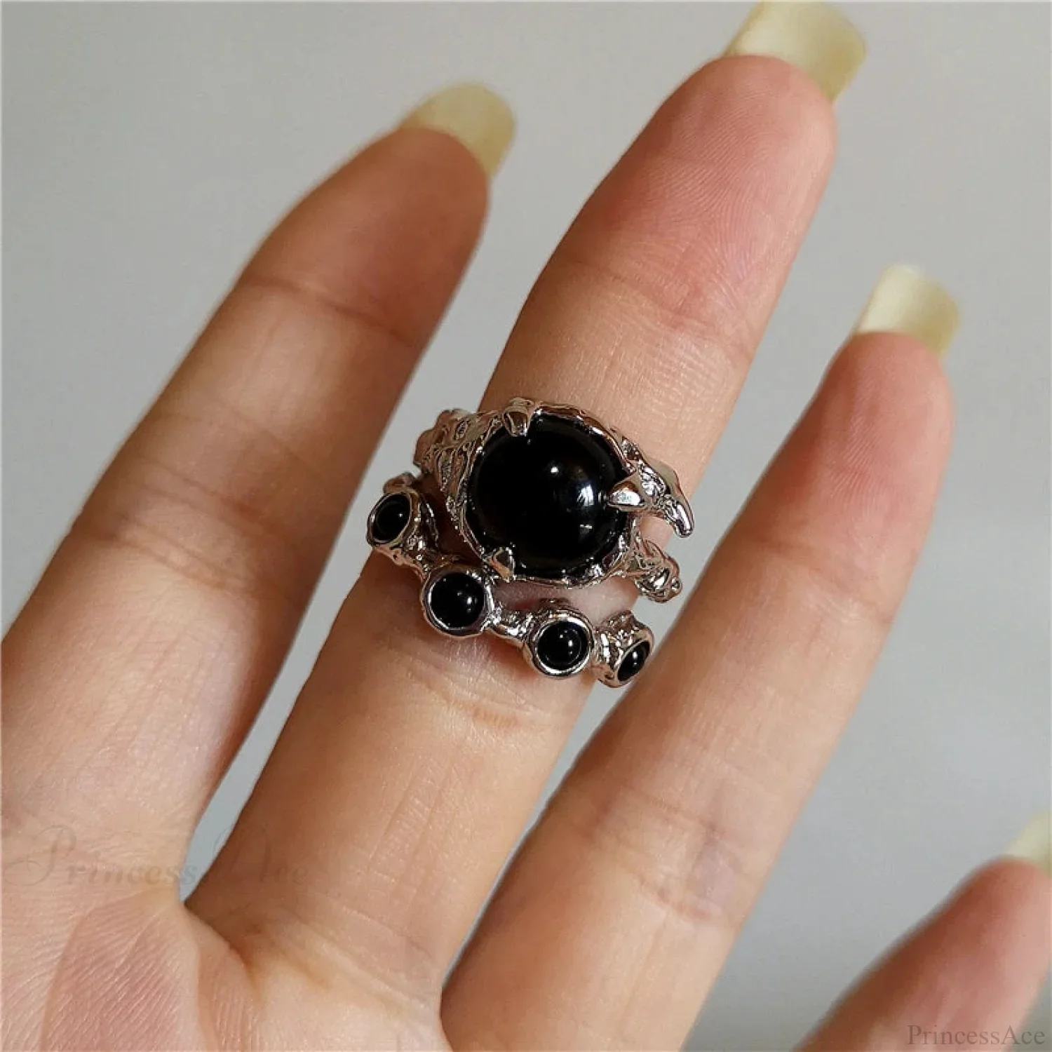Dark Thorny Rose Pair Ring - Image 11