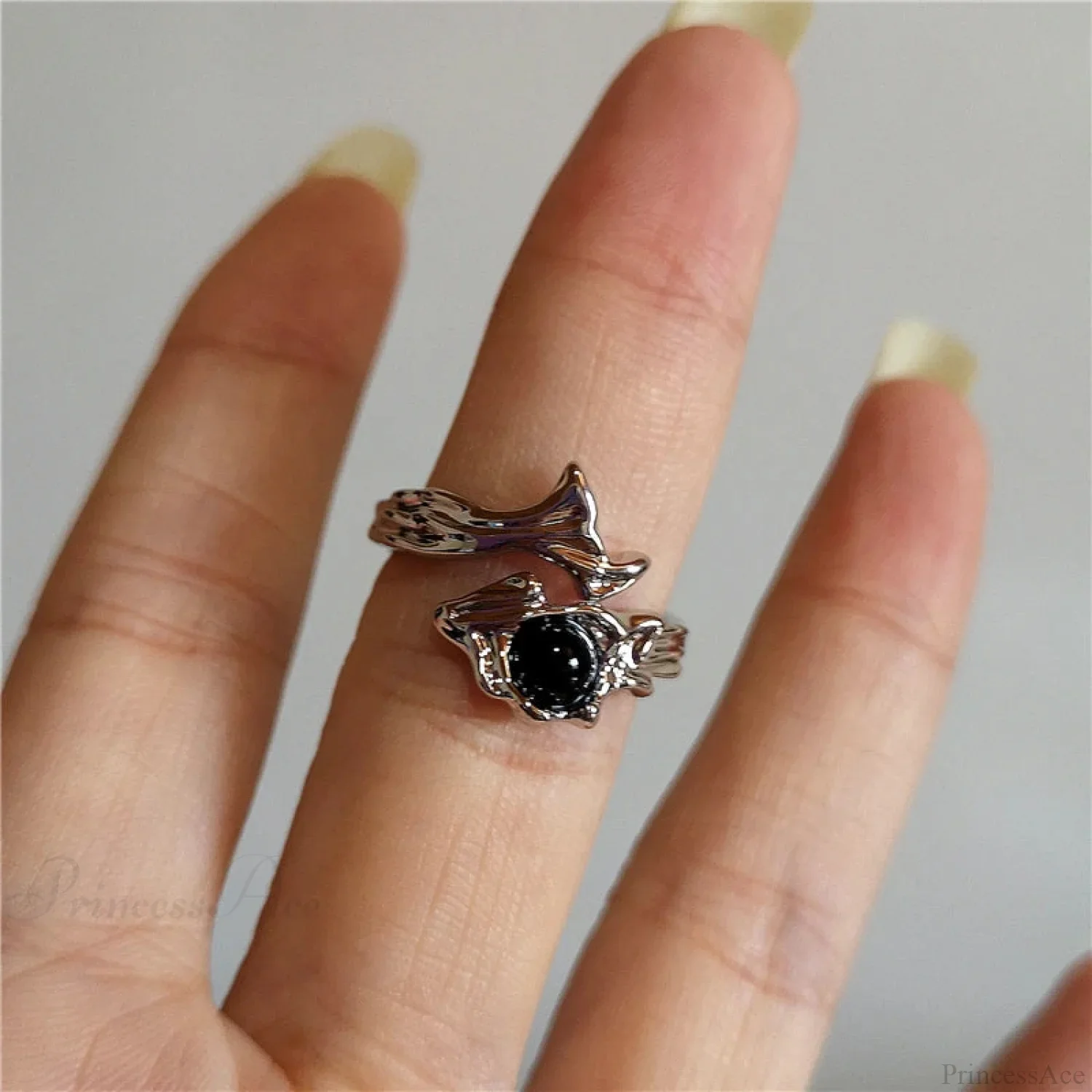 Dark Thorny Rose Pair Ring - Image 12