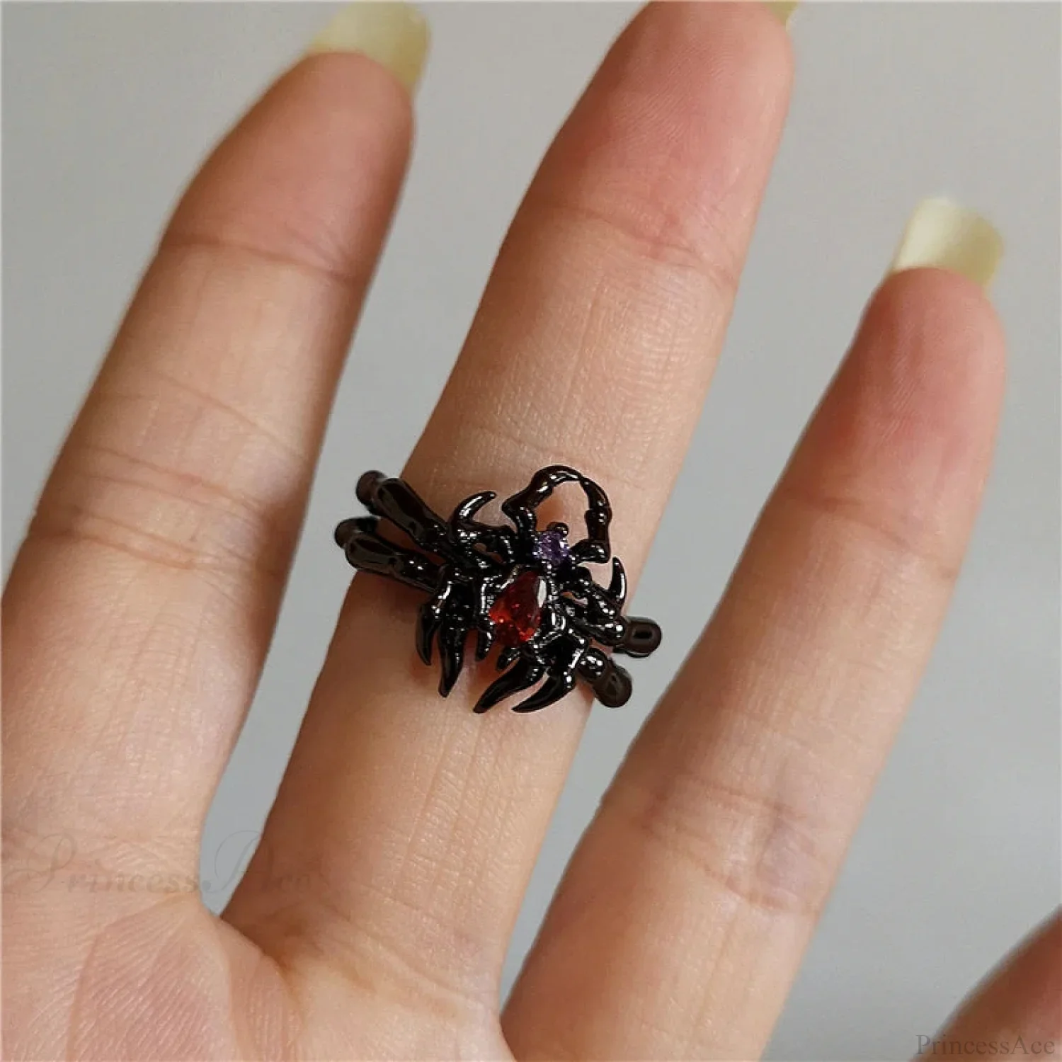Dark Thorny Rose Pair Ring - Image 5