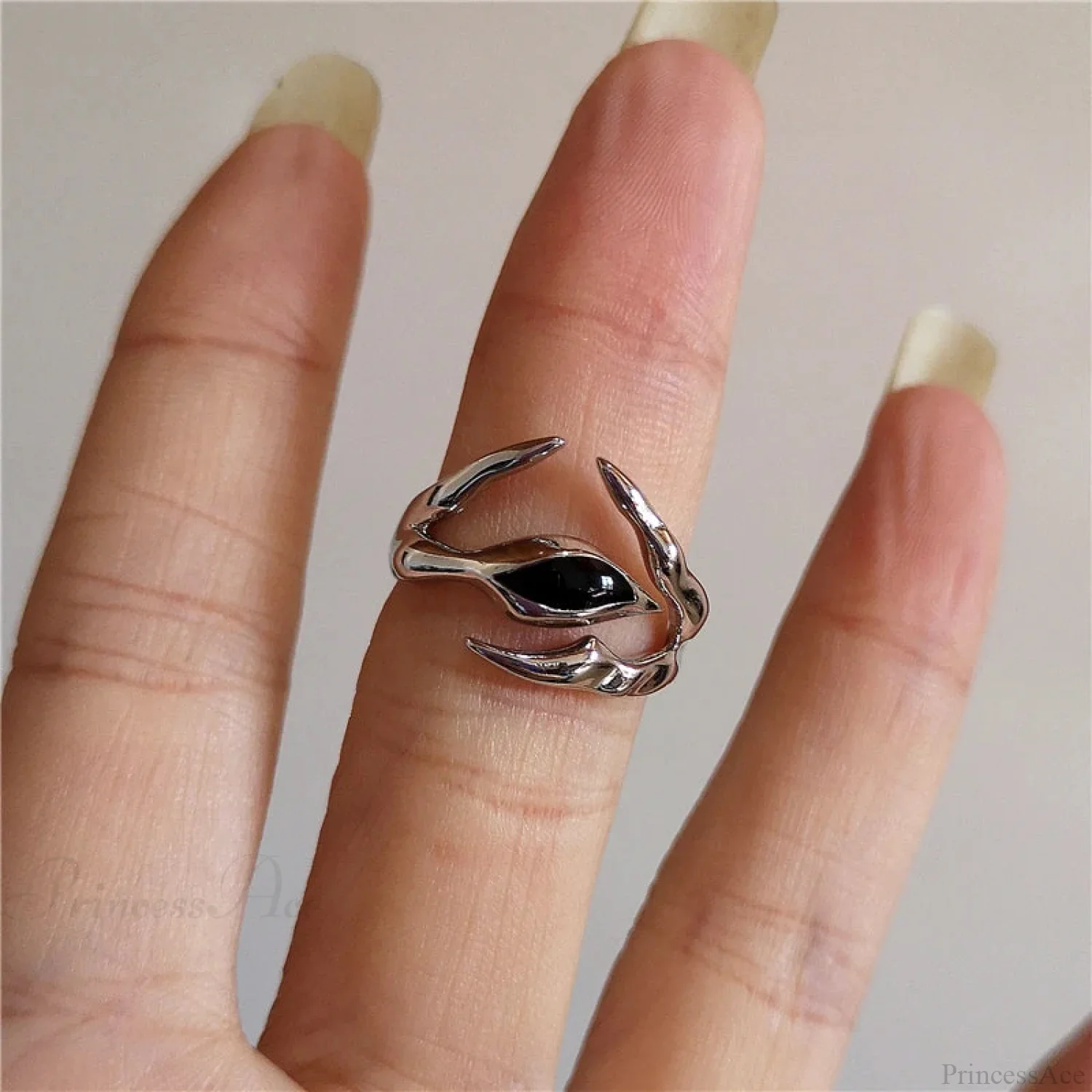 Dark Thorny Rose Pair Ring - Image 7