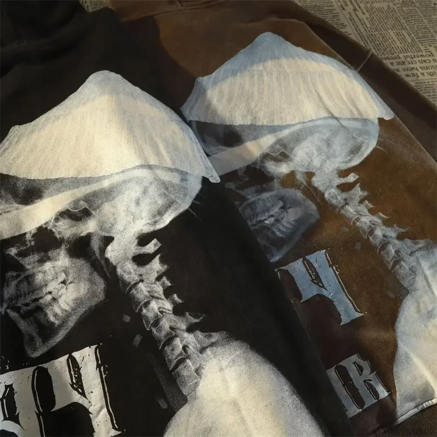 Dark Wind Skull Print Casual Hoodie - Image 5