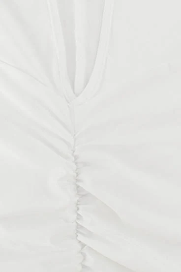 Deep V Off Shoulder Ruched Maxi Dress - Image 7