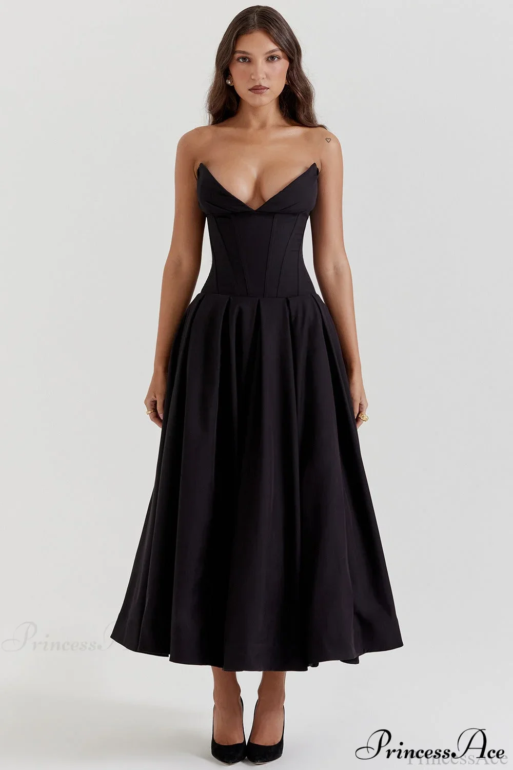 Deep V Strapless Bodycon Low-Waist Party Dress - Image 7