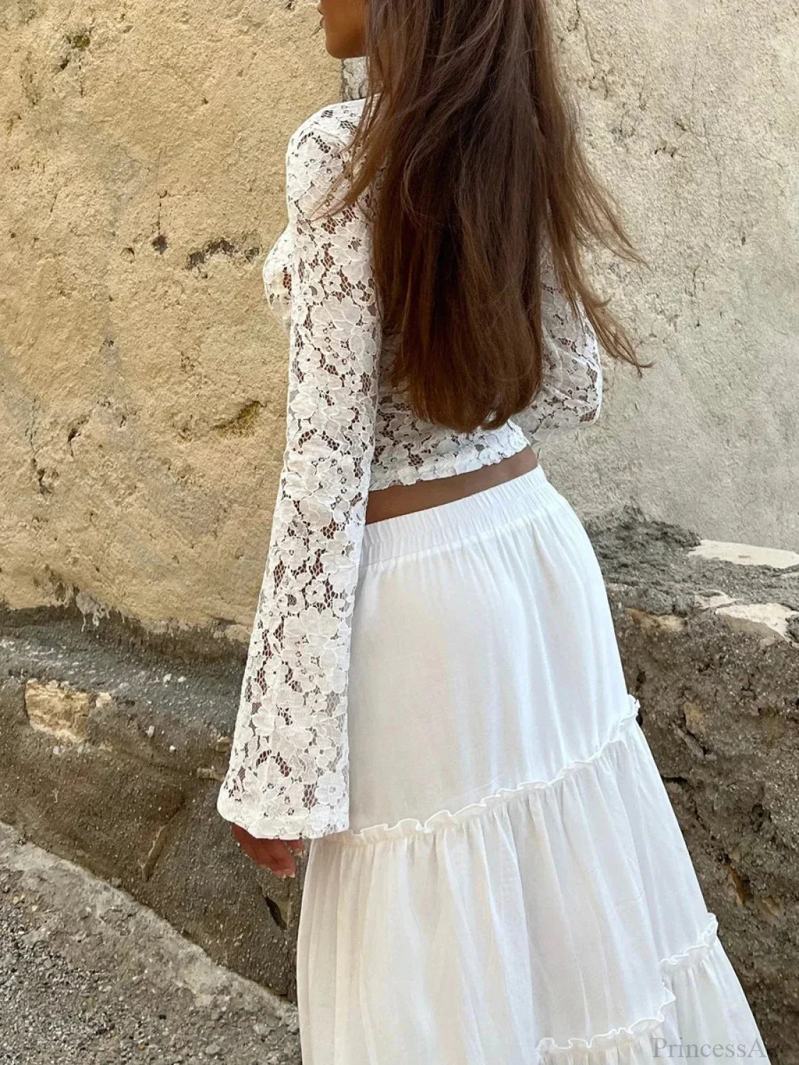 Delicate Long Sleeve Transparent Blouse - Image 6