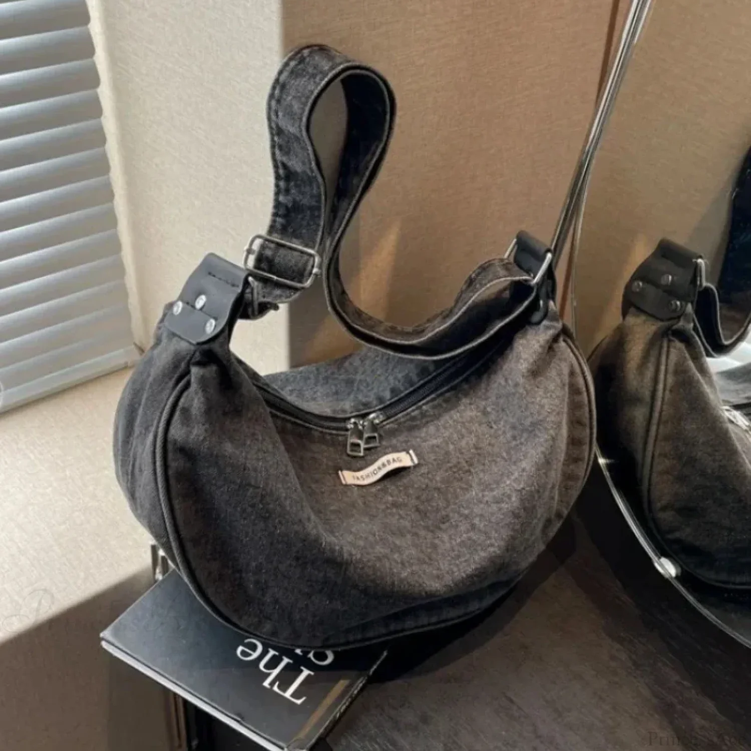 Denim Adjustable Strap Crossbody Shoulder Bag