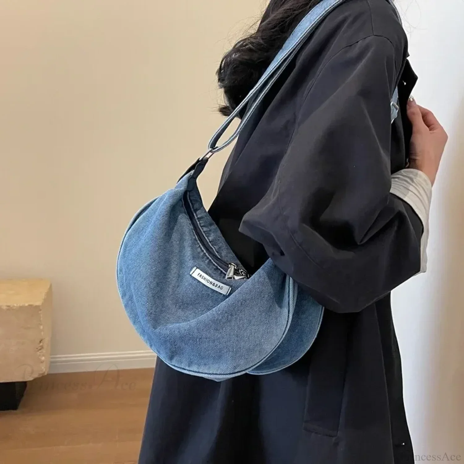 Denim Adjustable Strap Crossbody Shoulder Bag - Image 2