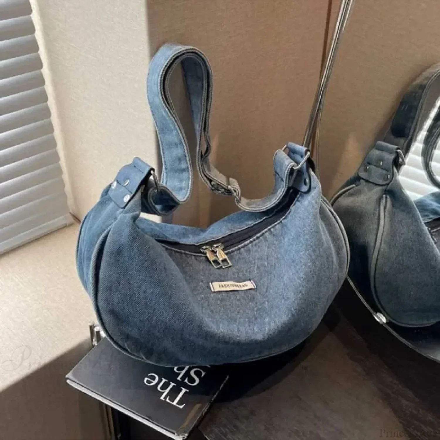 Denim Adjustable Strap Crossbody Shoulder Bag - Image 3
