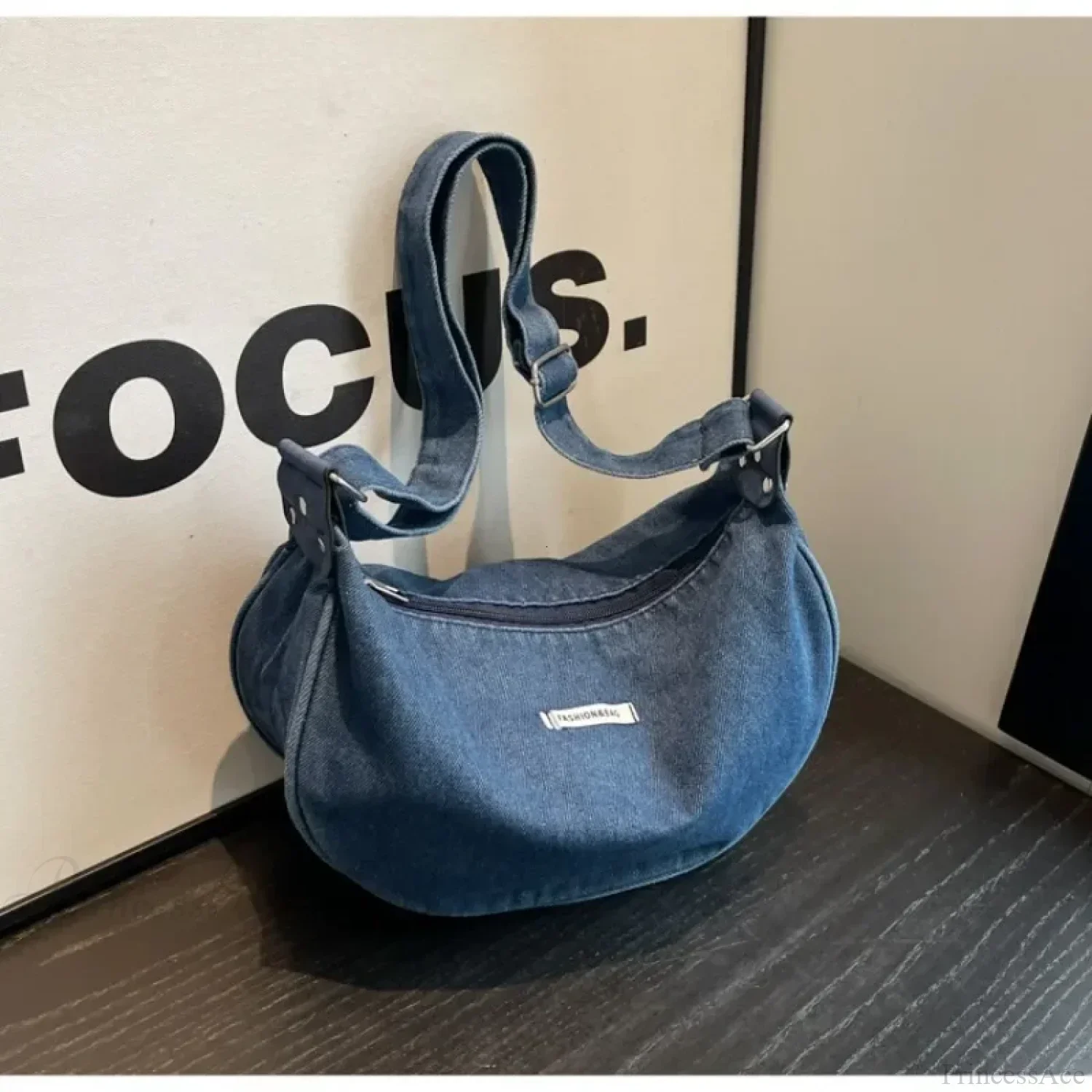 Denim Adjustable Strap Crossbody Shoulder Bag - Image 9