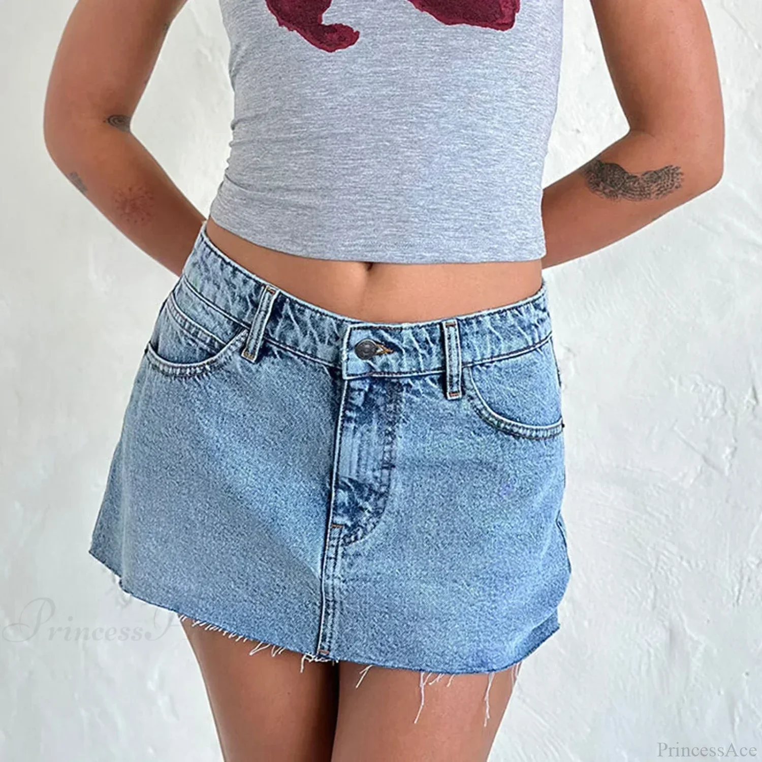 Denim Cargo Pocket Vintage Skirt - Image 3