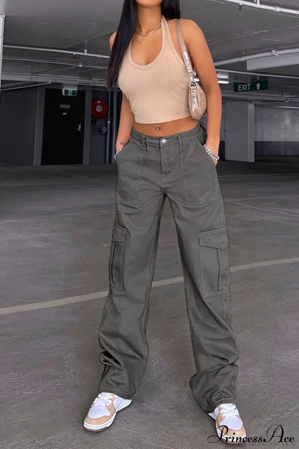 Denim Street Multi-Pocket High Waist Cargo Pants - Image 5