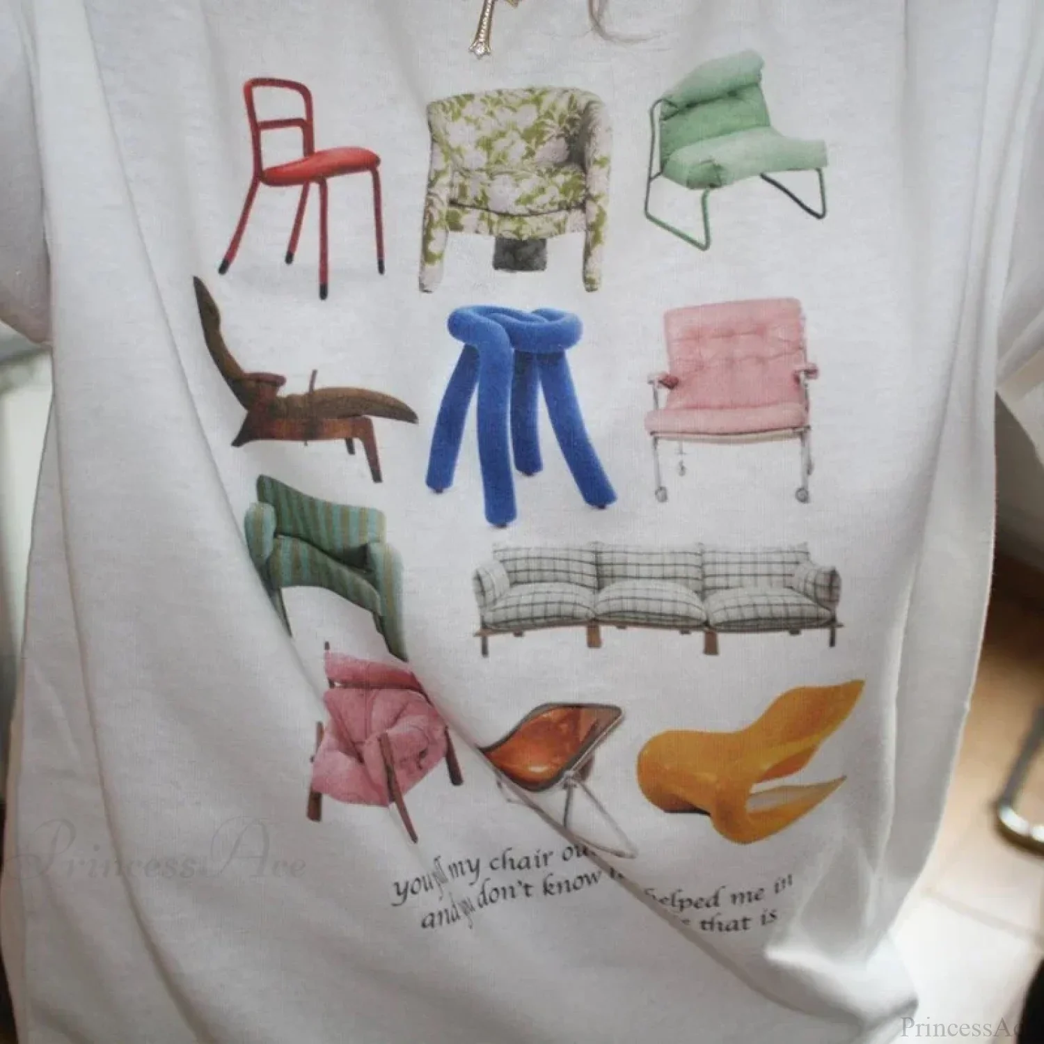 Design Chairs Printed Vintage T-shirt - Image 2