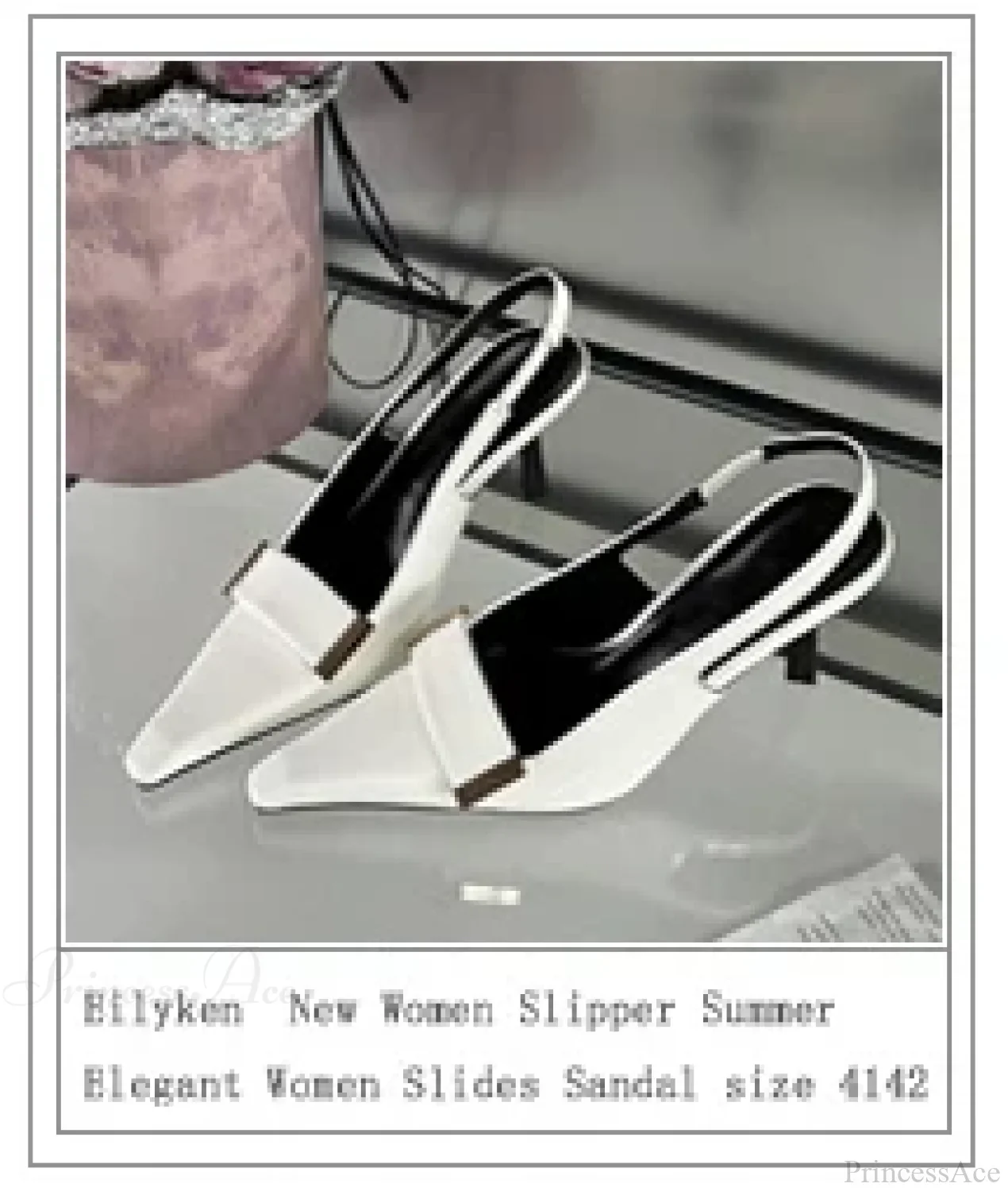 Design Style Crystal Pointed Fashion Thin Heels Shallow Casual Dress Low Heel Pump - Image 6