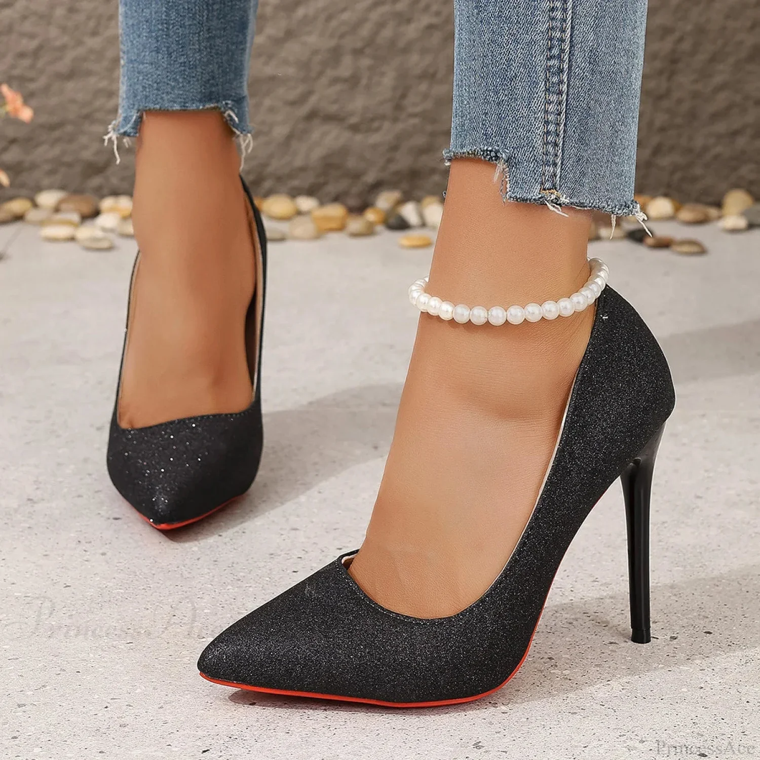 Designer Pointed Toe Red Bottom Sexy Party Pumps Women High Heels Plus Size Zapatos De Mujer High Heel - Image 4