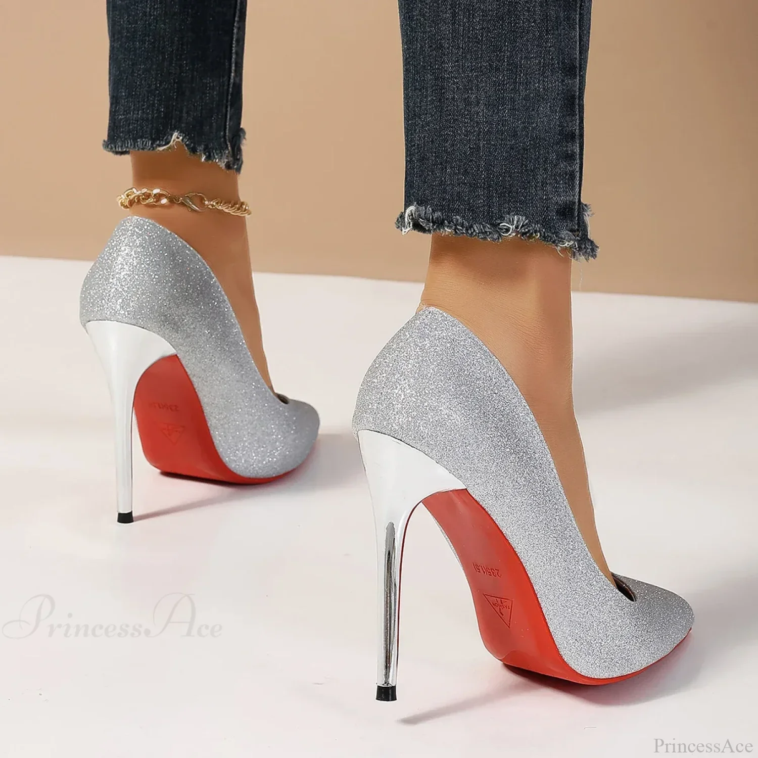 Designer Pointed Toe Red Bottom Sexy Party Pumps Women High Heels Plus Size Zapatos De Mujer High Heel - Image 5
