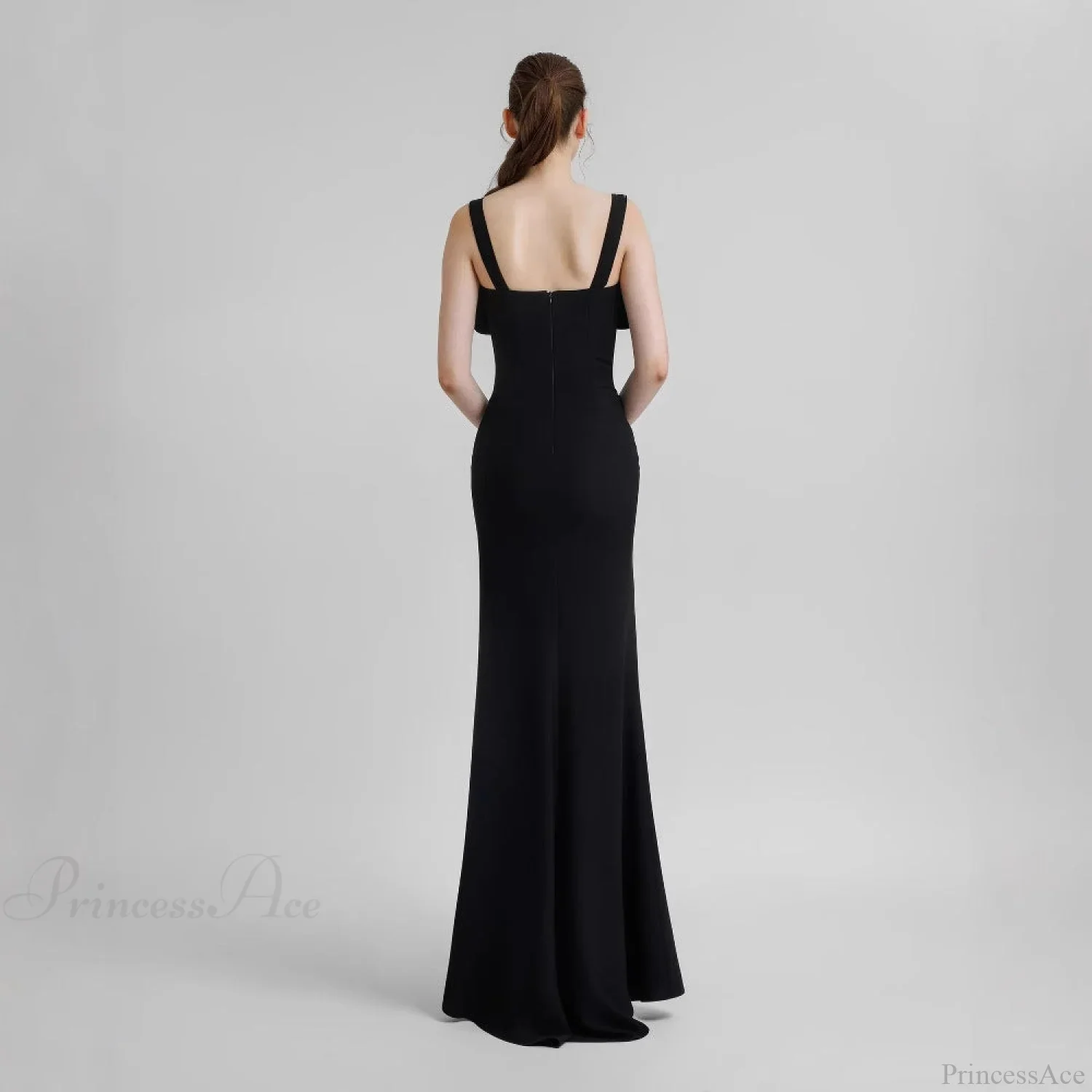 Diamond Strap Bow Slit Elegant Prom Dress - Image 2