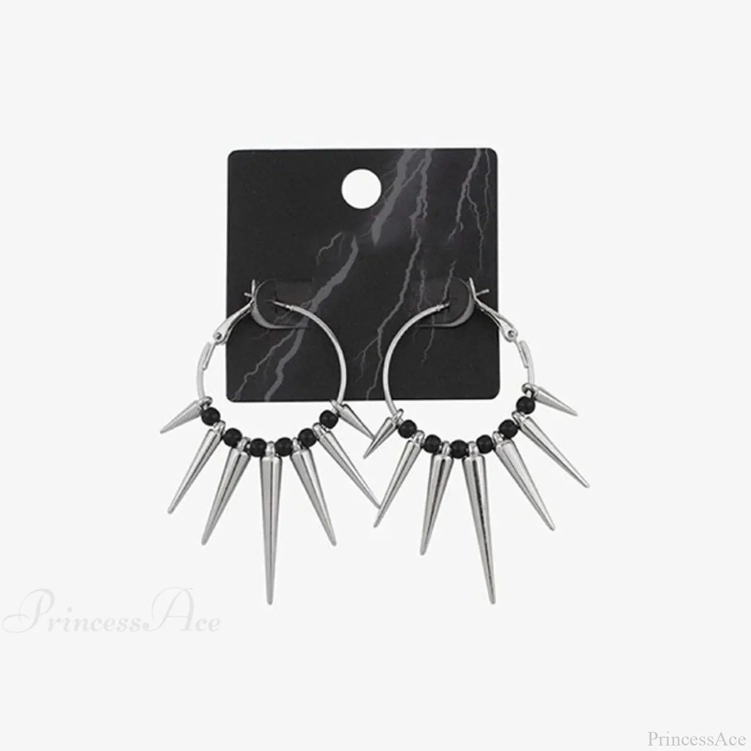 Dirty Rivet Circle Metal Earring - Image 2