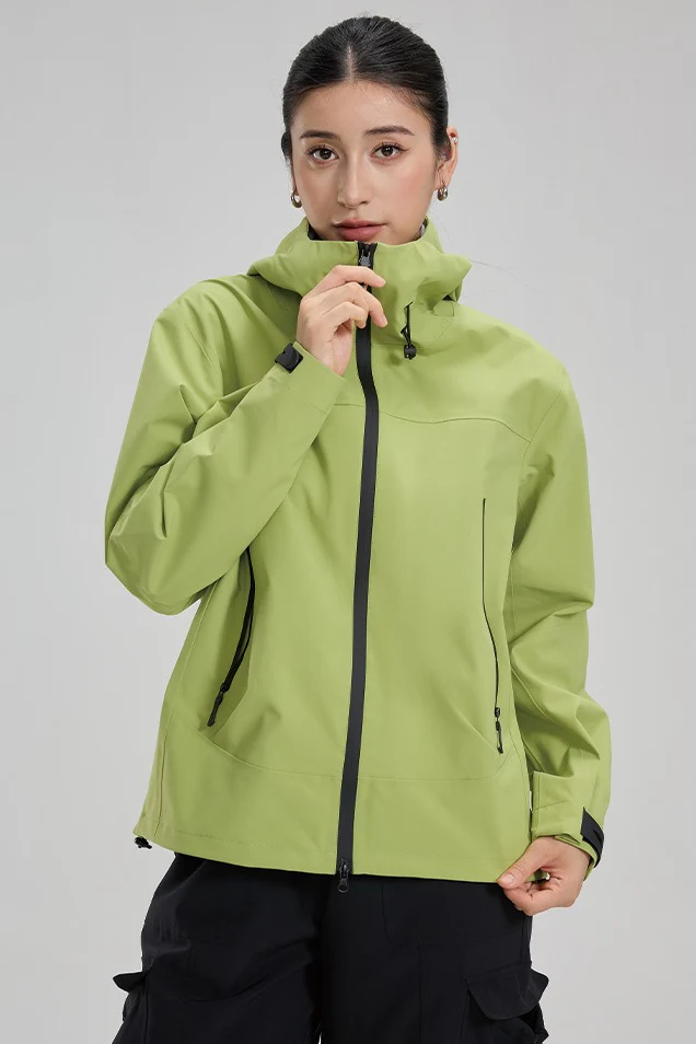 Dopamine Color Block Taped Seam Windproof Waterproof Hiking Jacket - Image 2