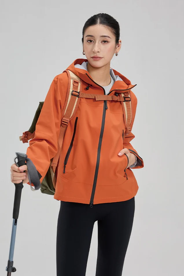 Dopamine Color Block Taped Seam Windproof Waterproof Hiking Jacket - Image 8
