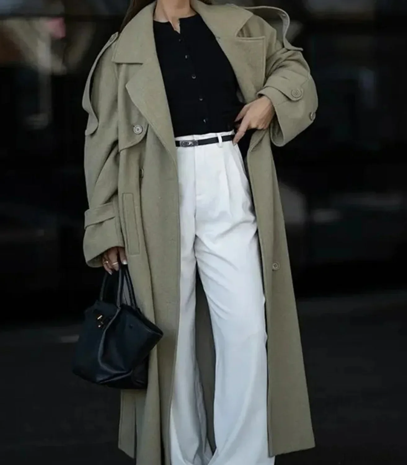 Double-Breasted Wool Belted Overcoat - Image 3