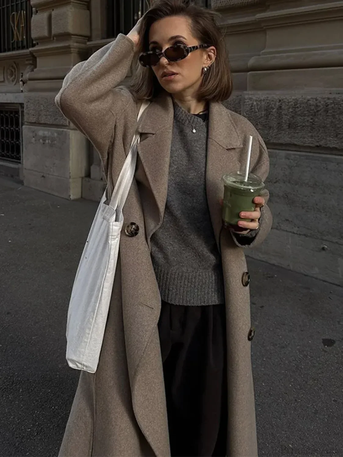 Double Breasted Woolen Coat