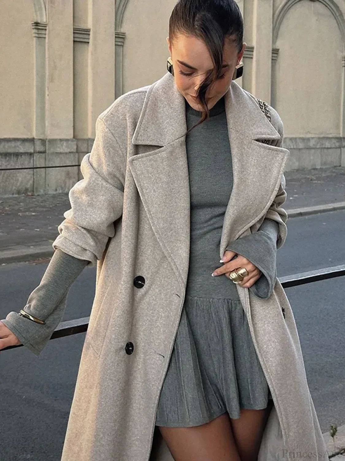 Double Breasted Woolen Coat - Image 6