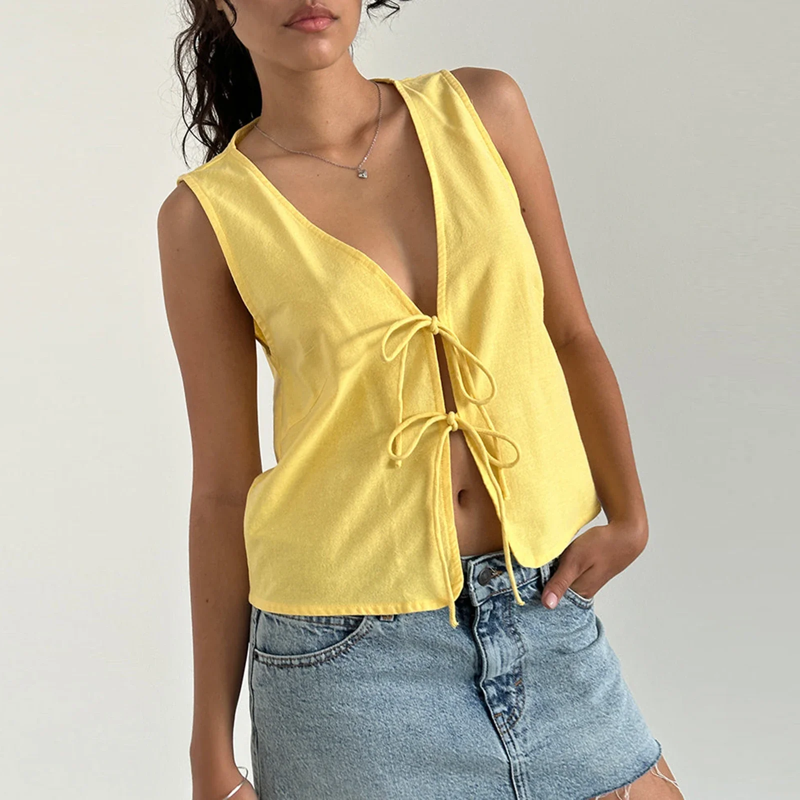 Double Tie Closure Crop Top - Image 3